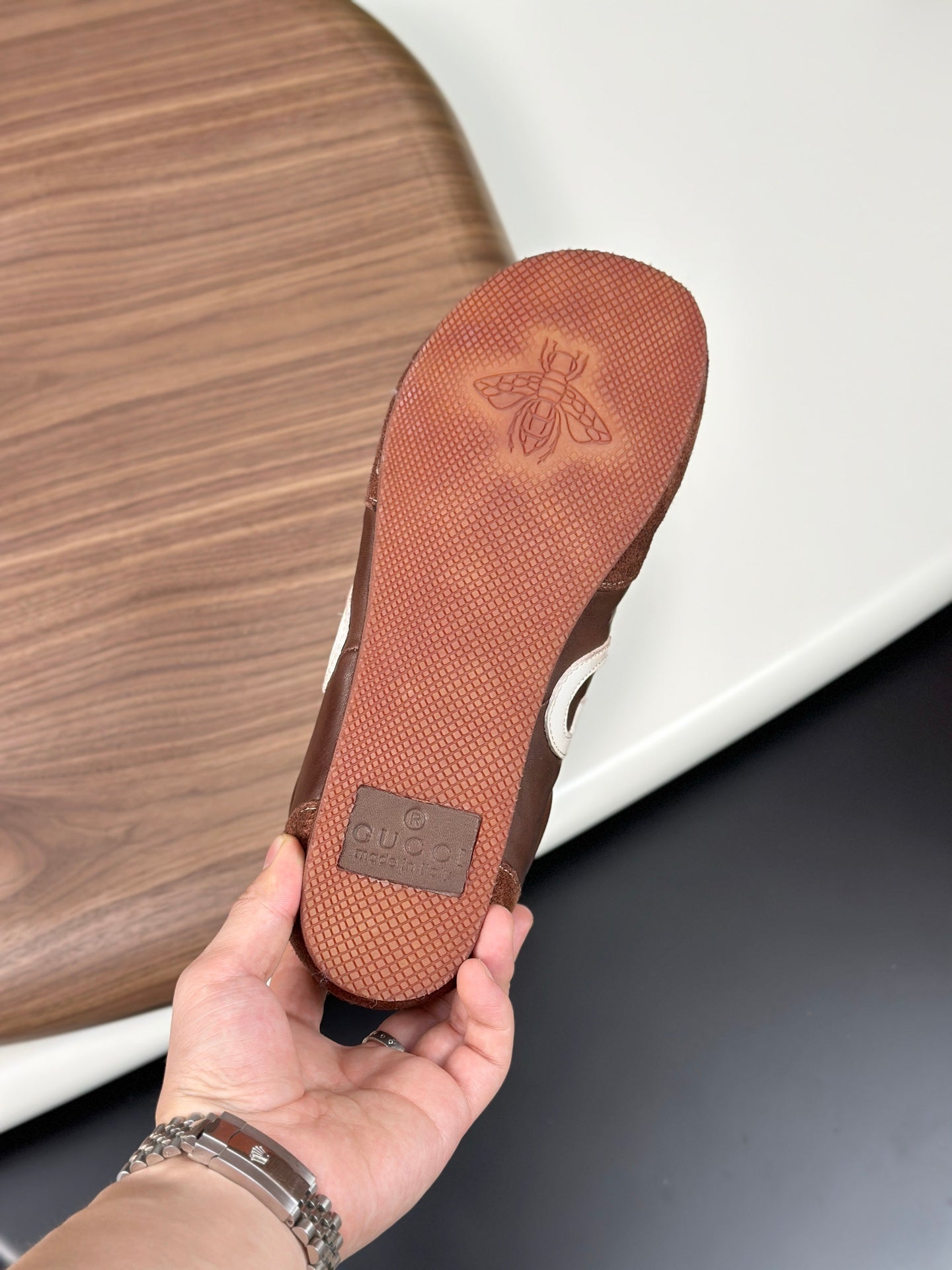 GG Men's 25 Sneaker Brown Suede Cowhide 723954