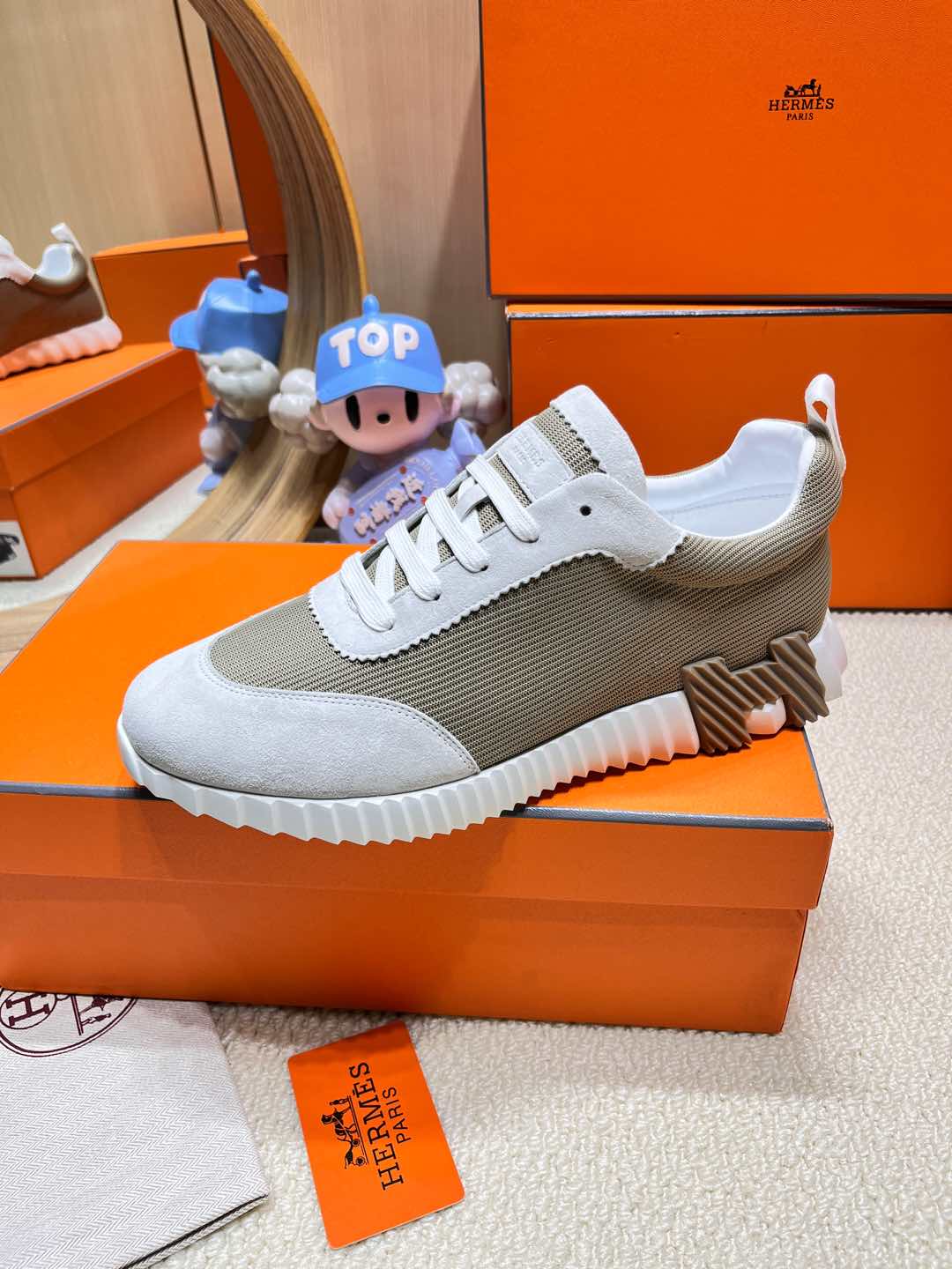HM Bouncing Sneaker Matcha Grey Fabric with Suede 206304