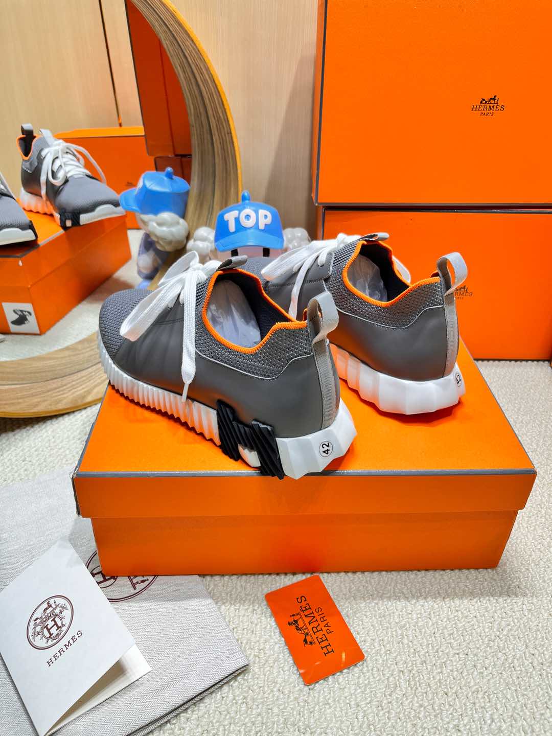 HM Depart slip-on Sneaker Gray Knitted fabric and Calfskin 206333