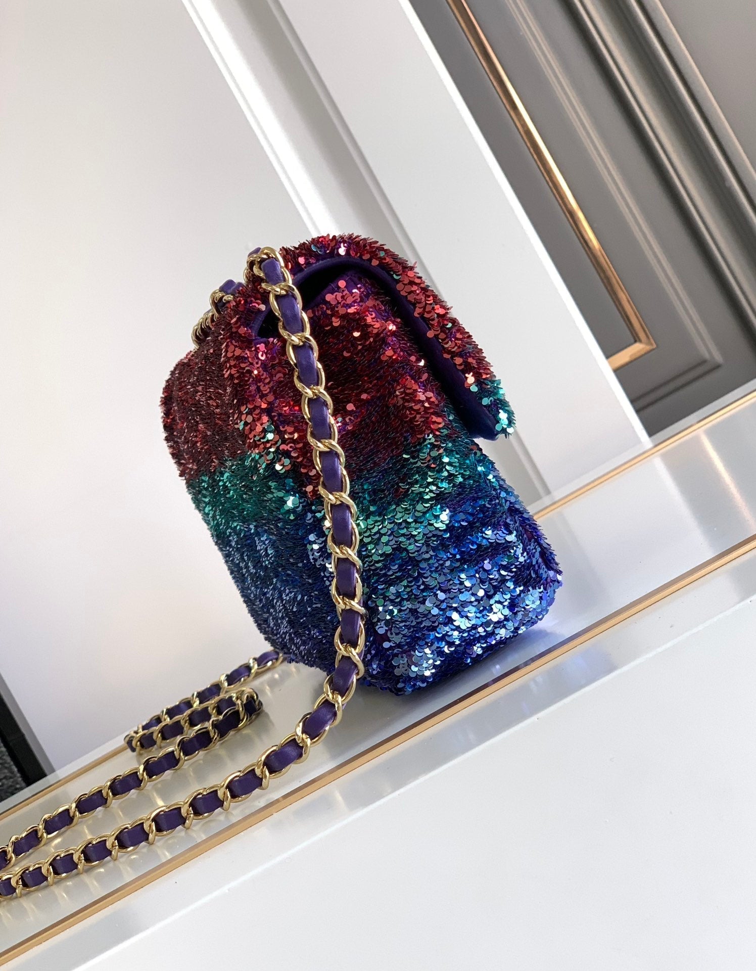Flap Bag Mini 21cm Multicolor Sequin