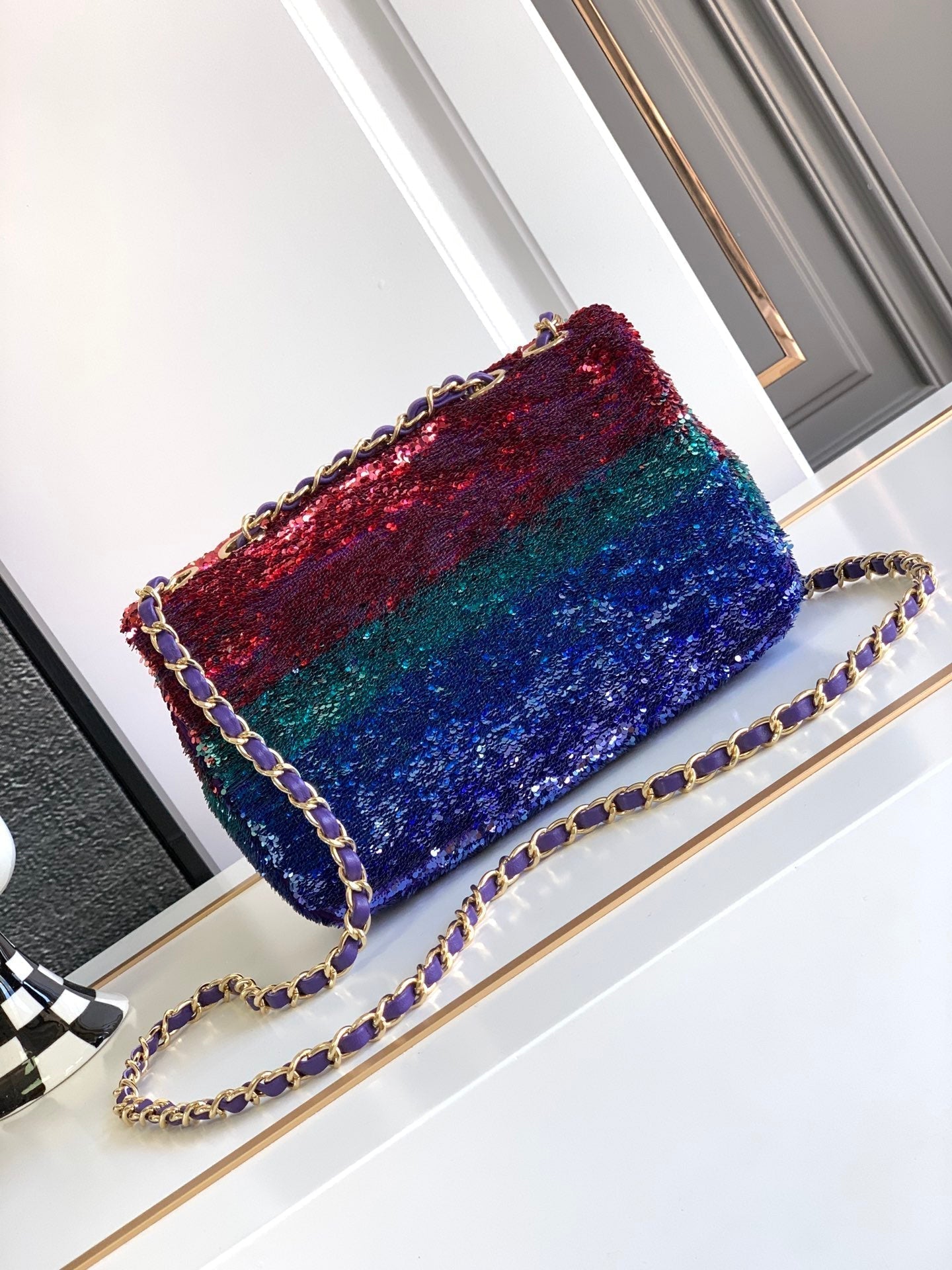 Flap Bag Mini 21cm Multicolor Sequin