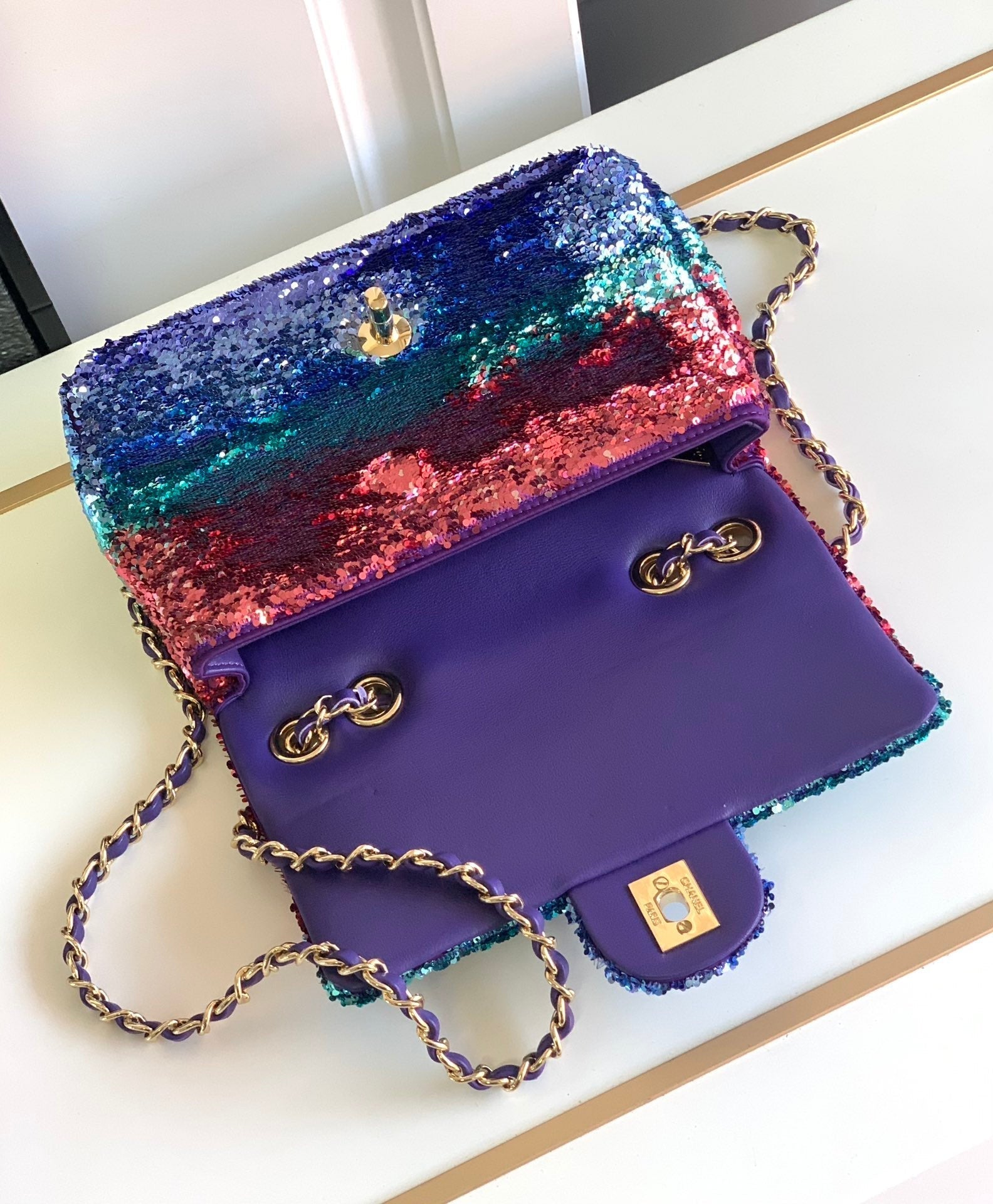 Flap Bag Mini 21cm Multicolor Sequin