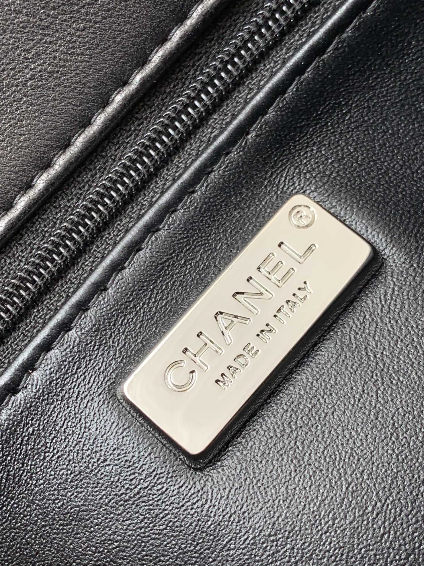 flap bag medium 25 black white sequin silver hardware