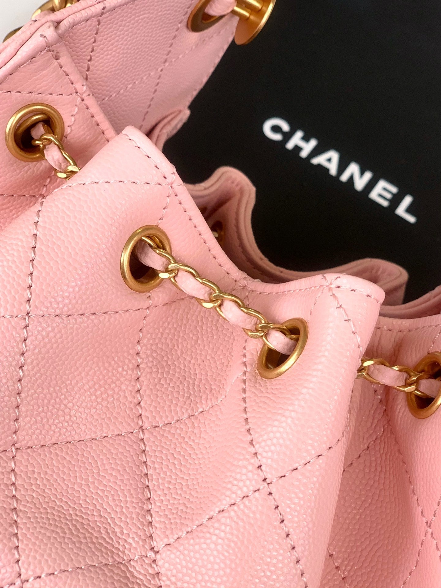 CC 25C Hobo Bags 20cm Light Pink Grained Calfskin