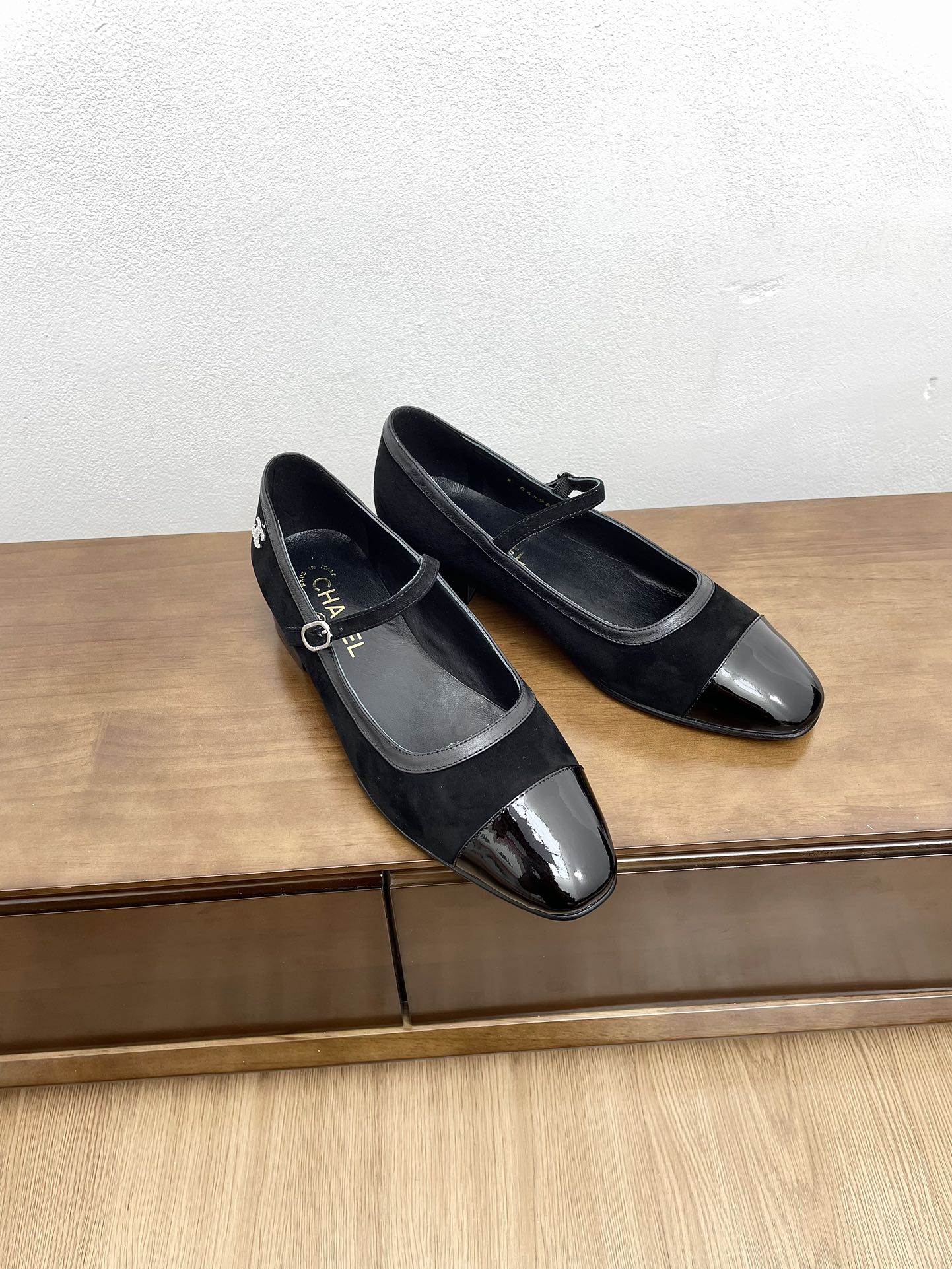 CC Mary Jane Black Suede And Calfskin