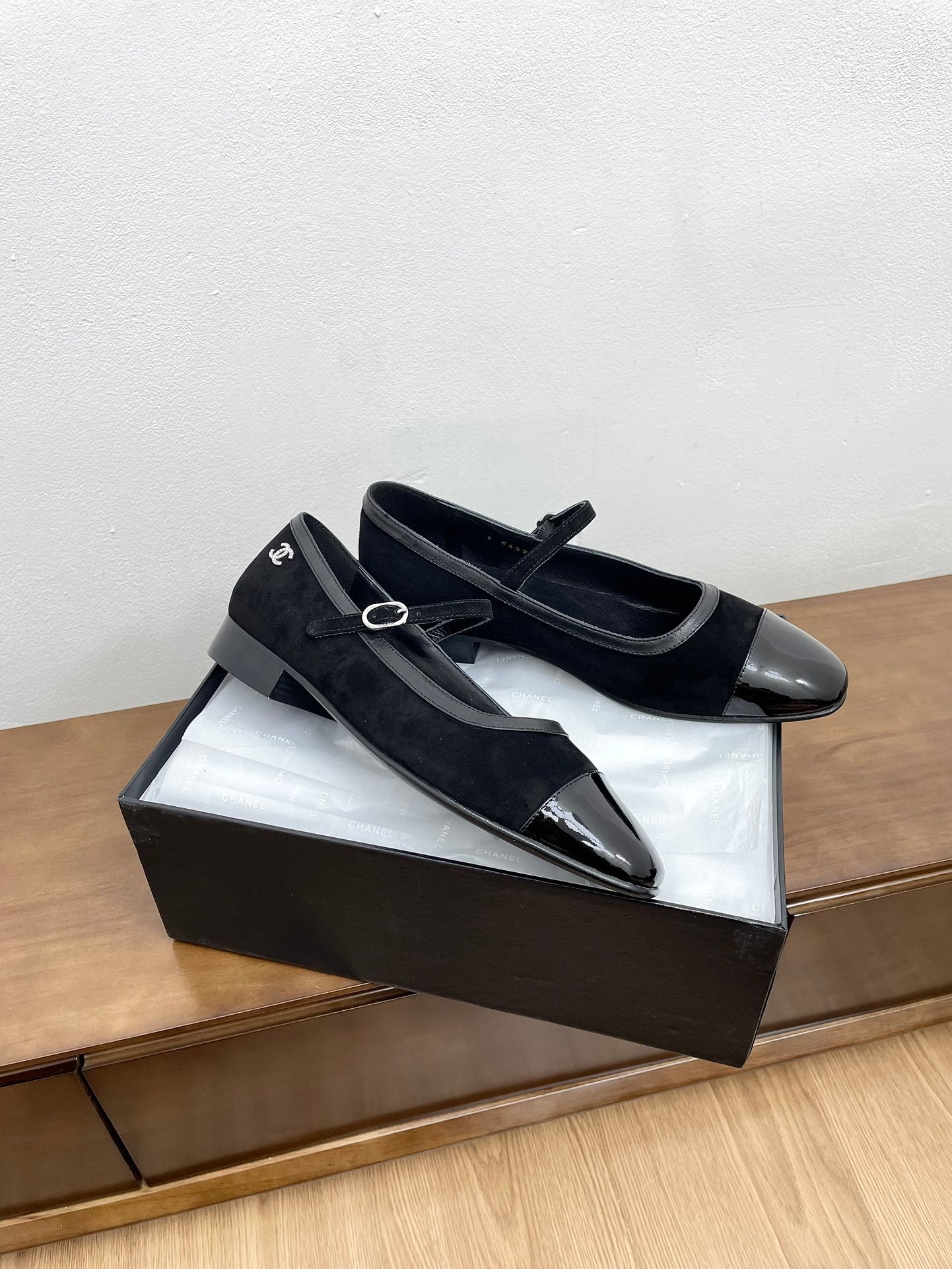 CC Mary Jane Black Suede And Calfskin