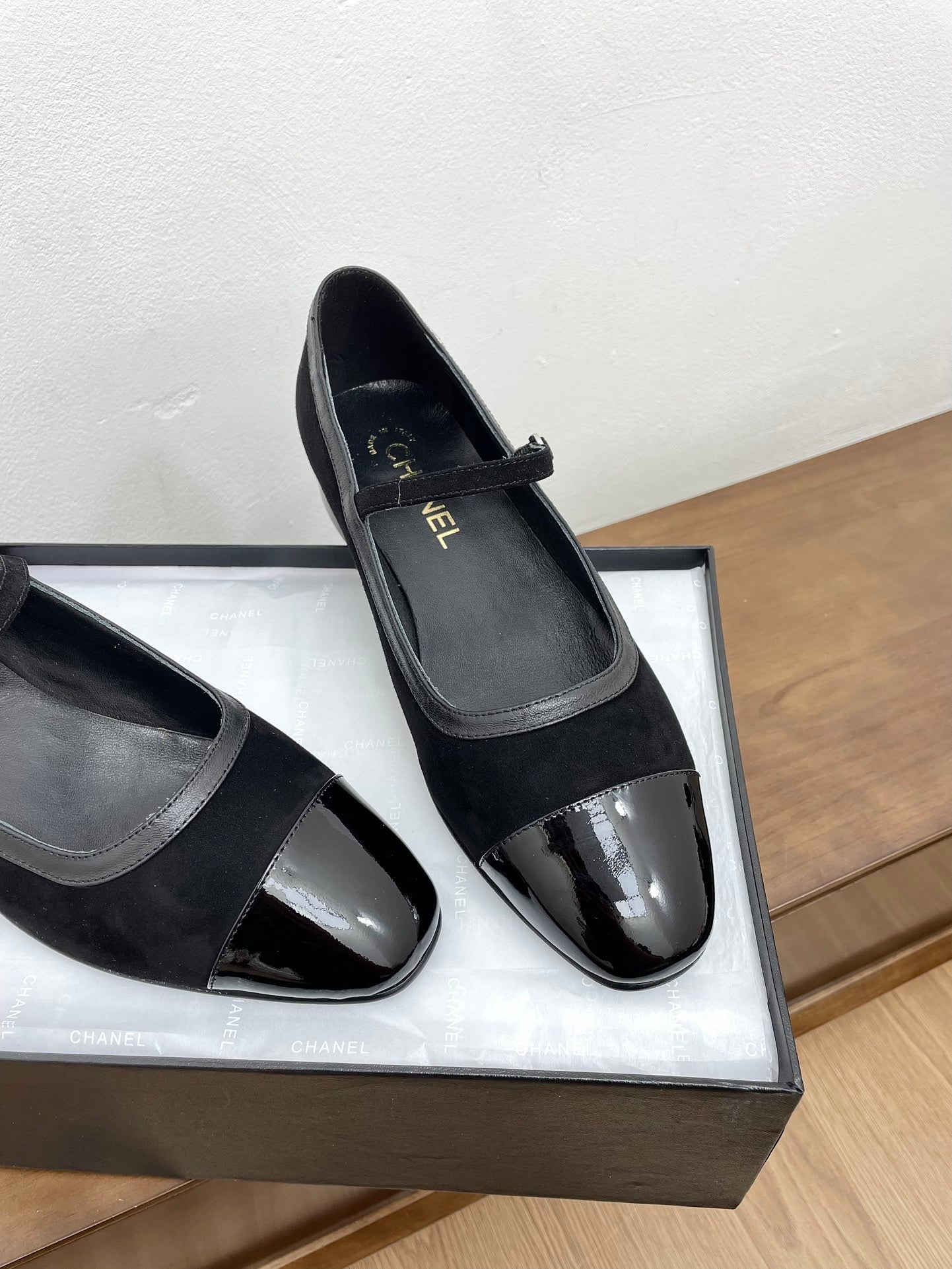 CC Mary Jane Black Suede And Calfskin