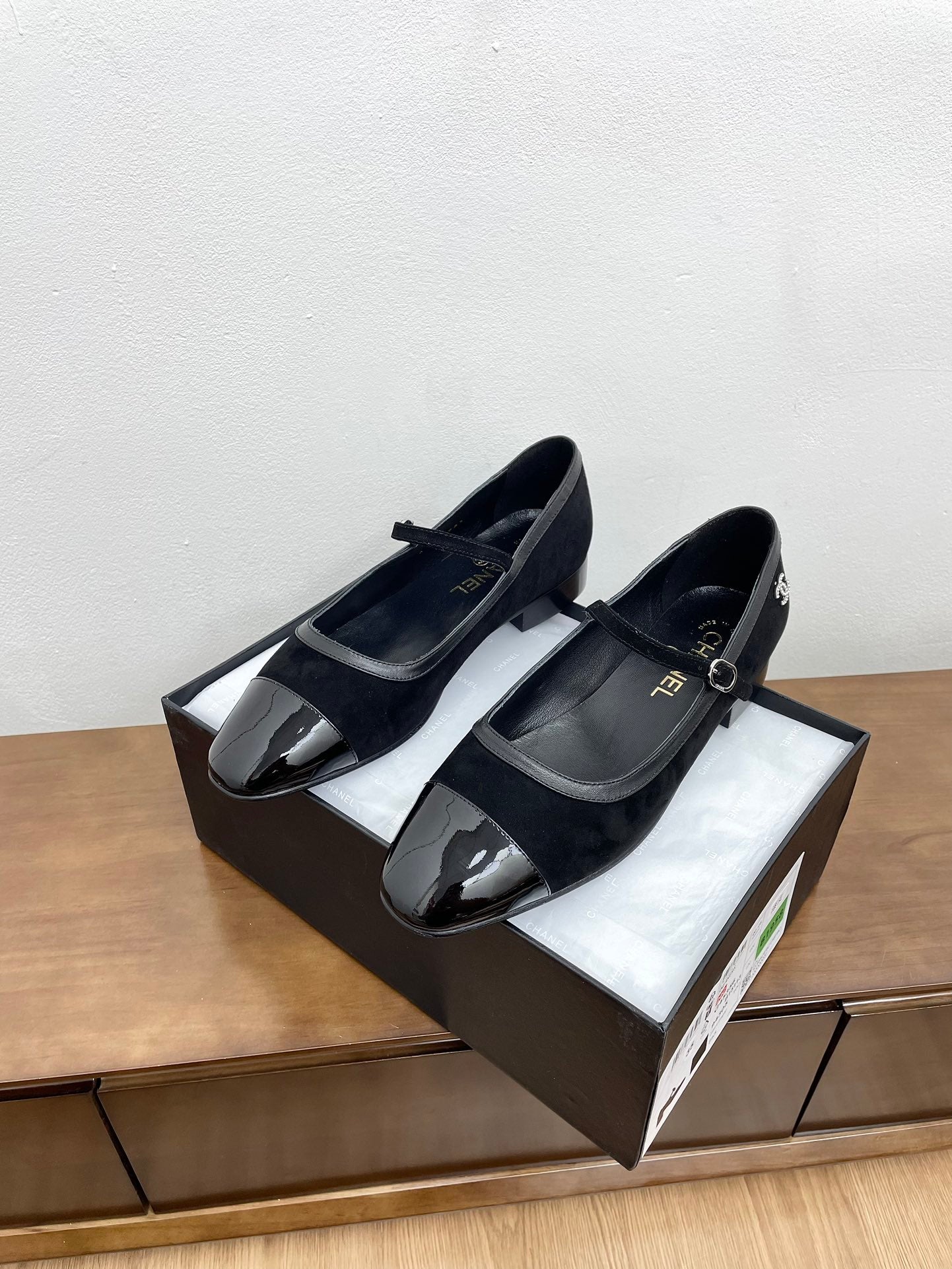 CC Mary Jane Black Suede And Calfskin