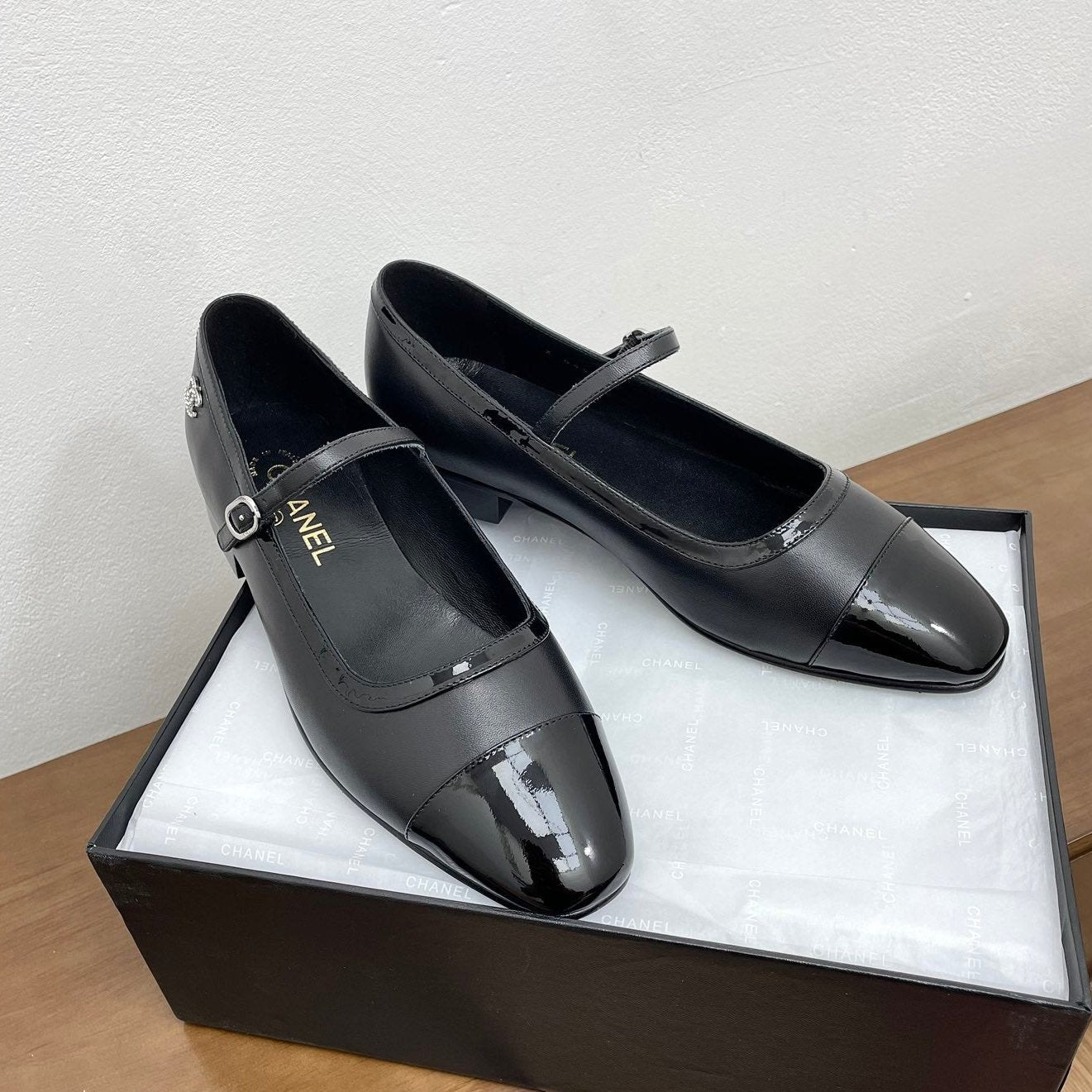 CC Mary Jane Black Calfskin