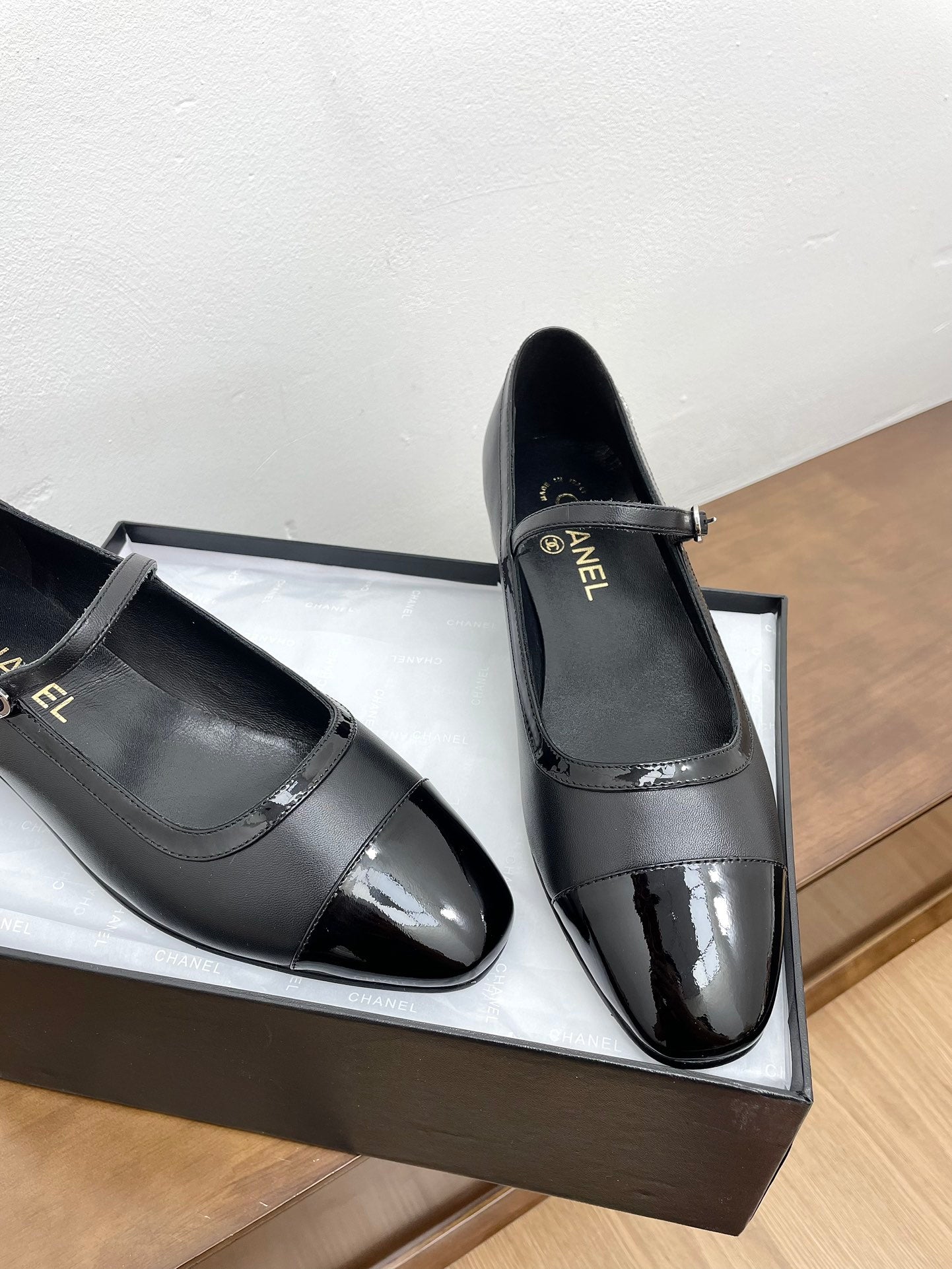 CC Mary Jane Black Calfskin