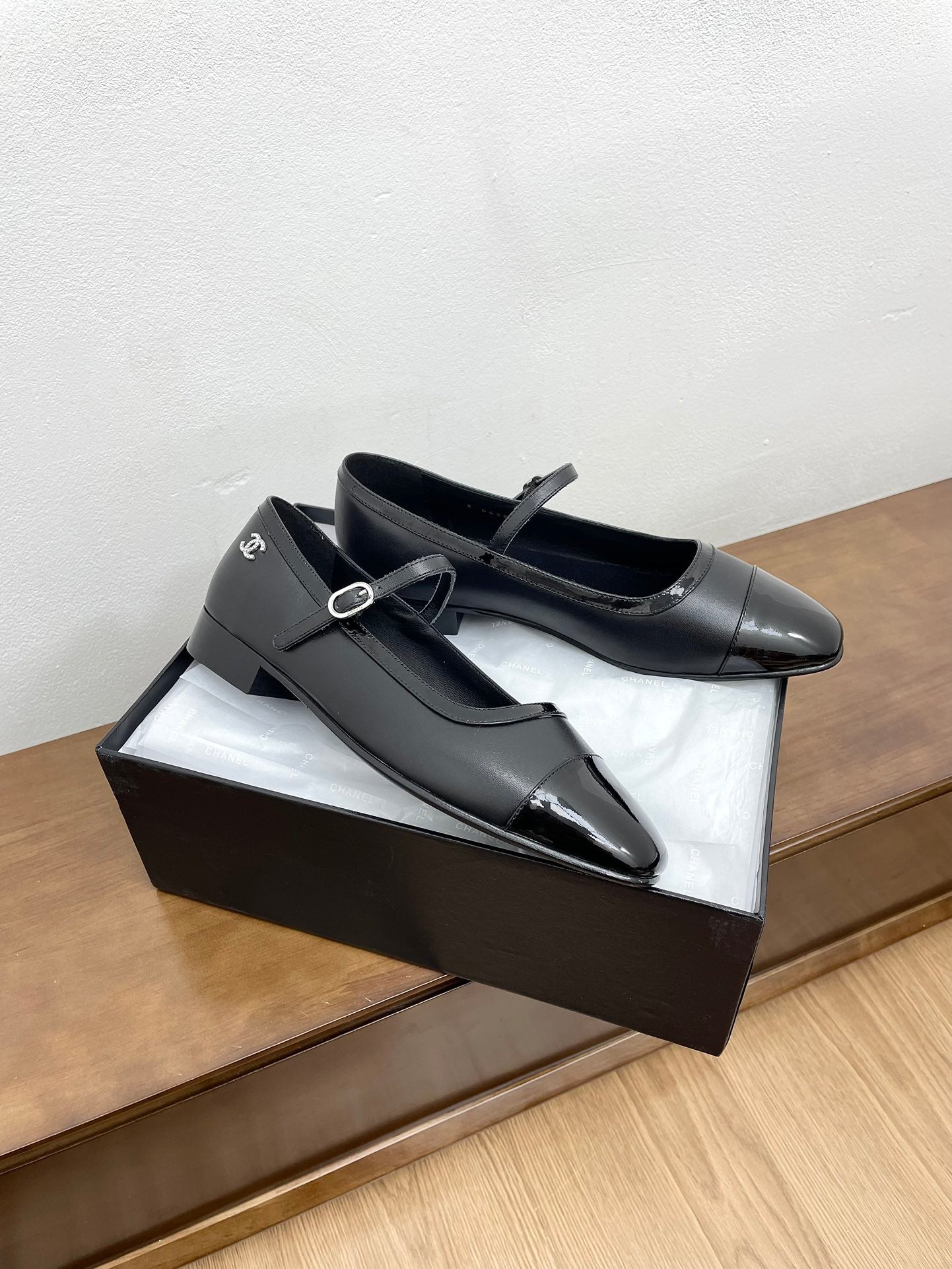 CC Mary Jane Black Calfskin