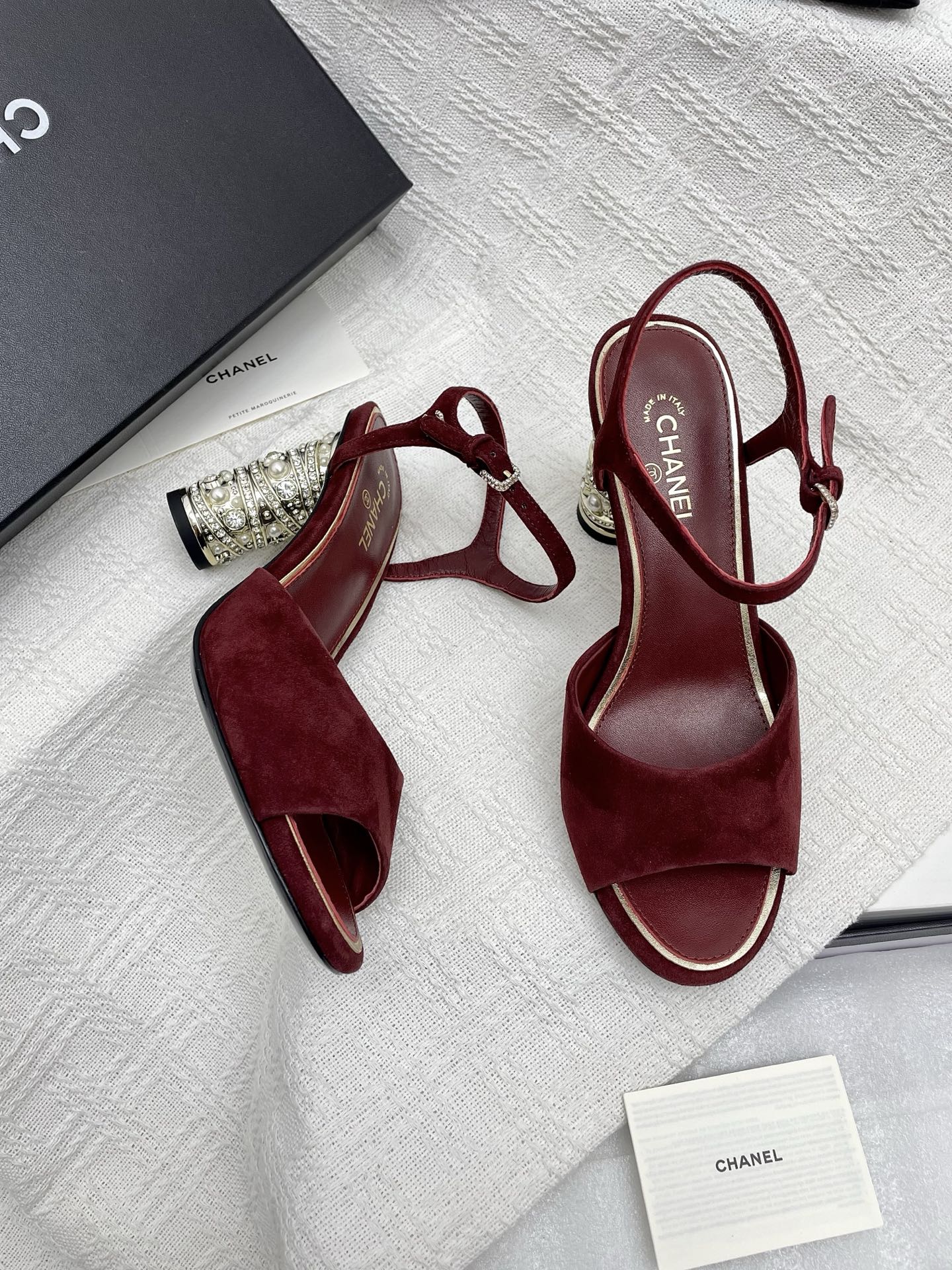 CC 25p Slingback Heel 8cm Burgundy Suede