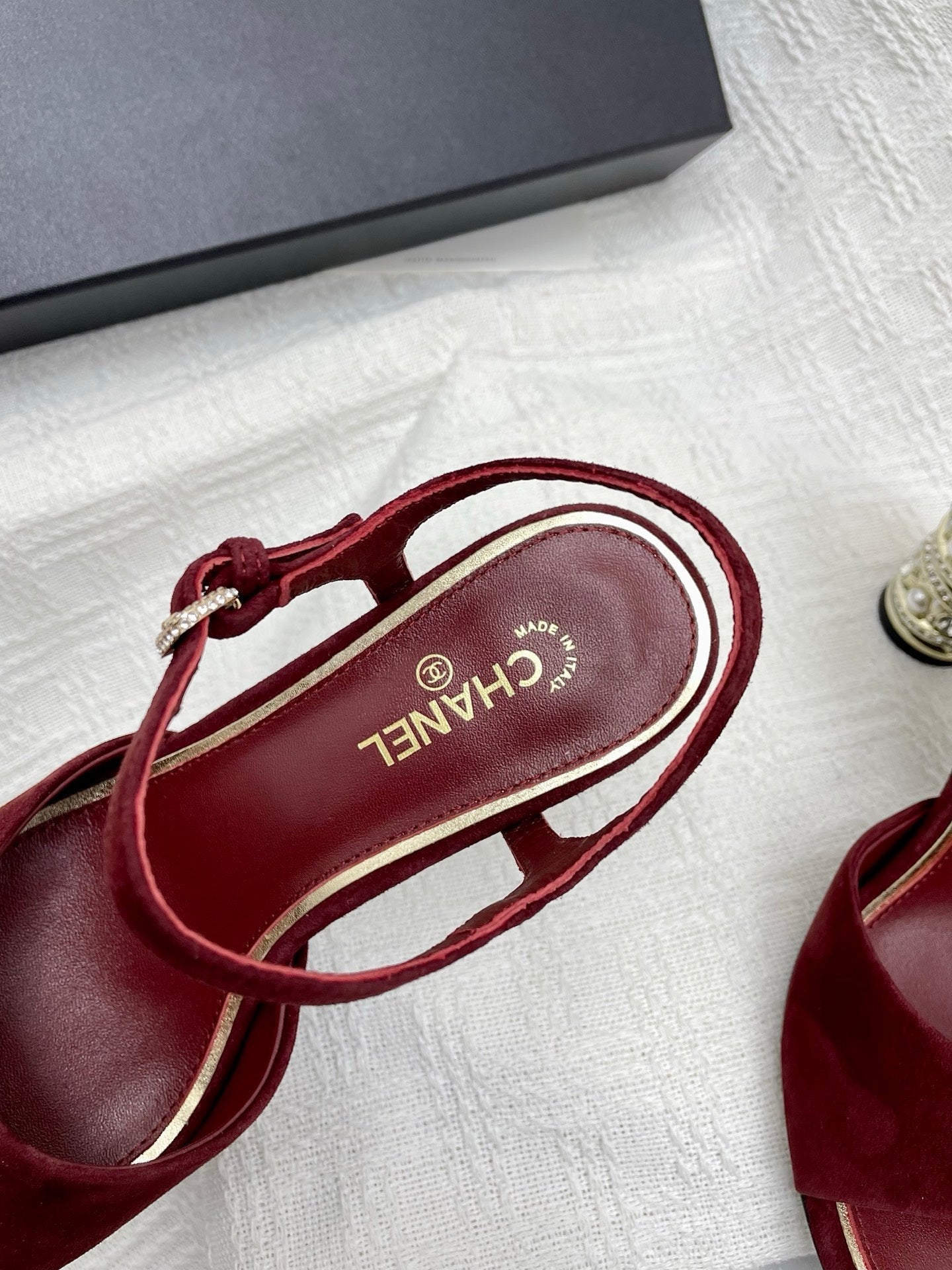 CC 25p Slingback Heel 8cm Burgundy Suede