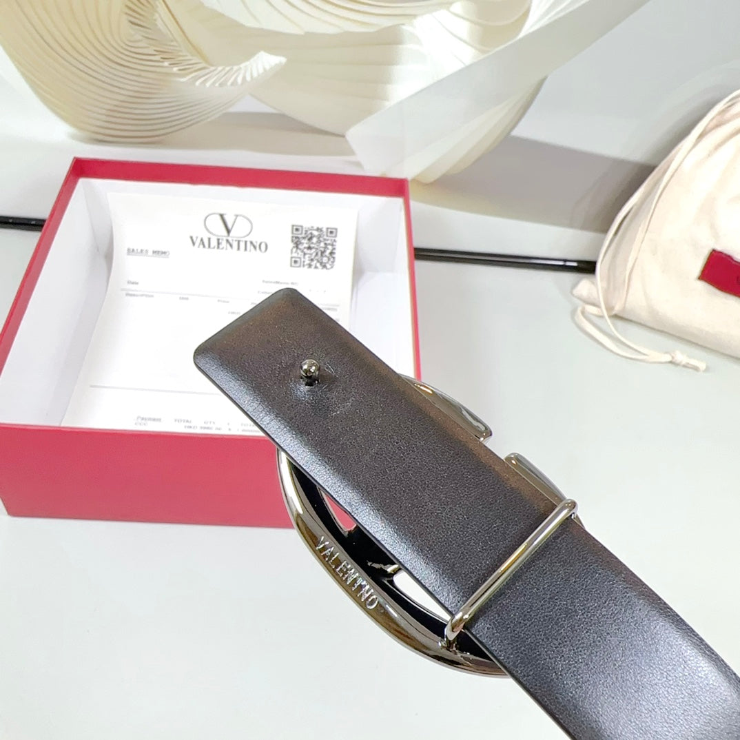 The Bold Edition Reversible Belt 30mm Blue Black Calfskin Black Buckle