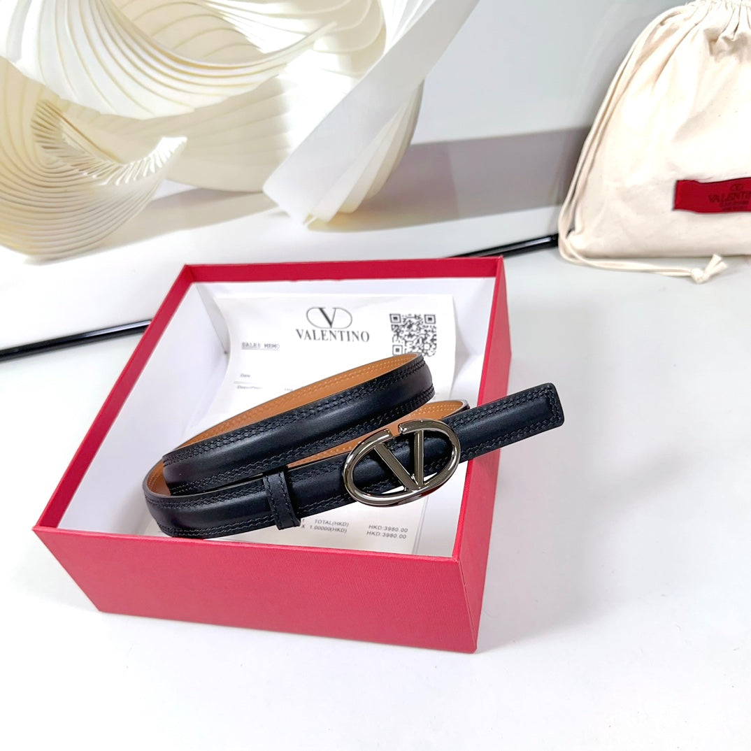 The Bold Edition Belt 20mm Black Brown Calfskin Black Buckle