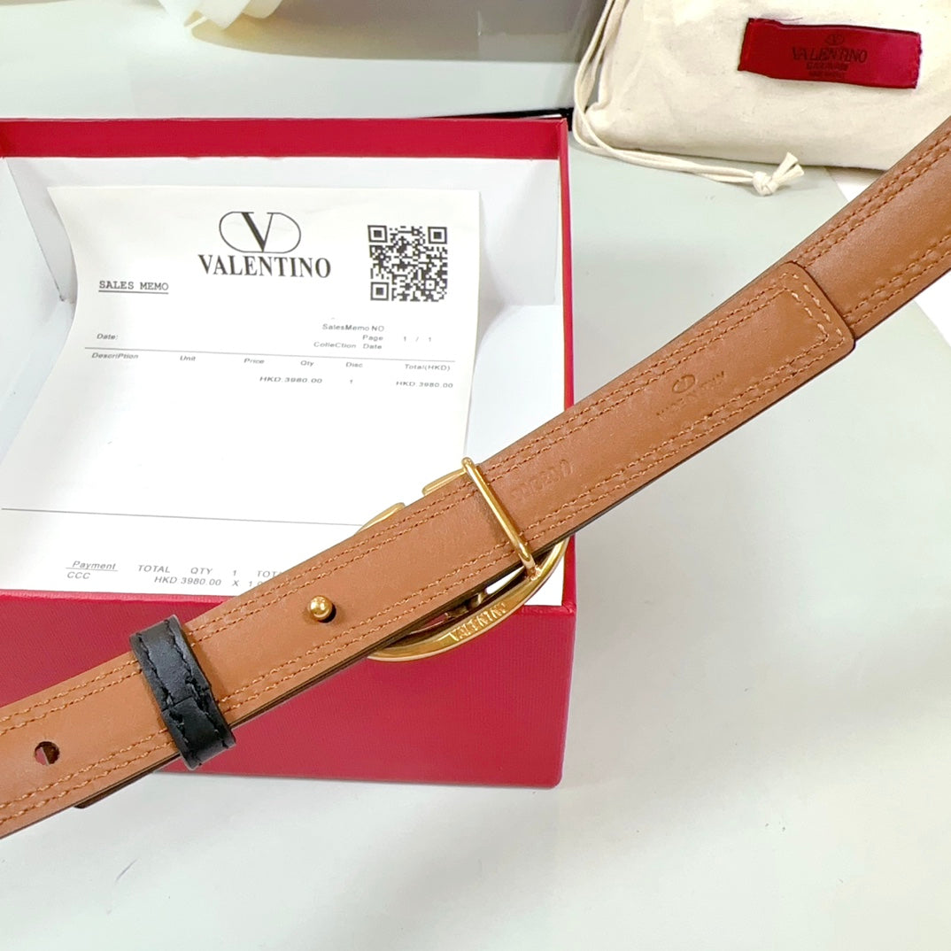 The Bold Edition Belt 20mm Black Brown Calfskin Gold Buckle
