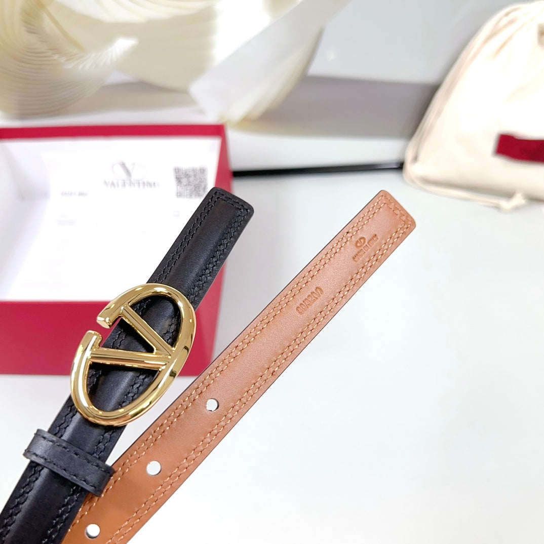 The Bold Edition Belt 20mm Black Brown Calfskin Light Gold Buckle