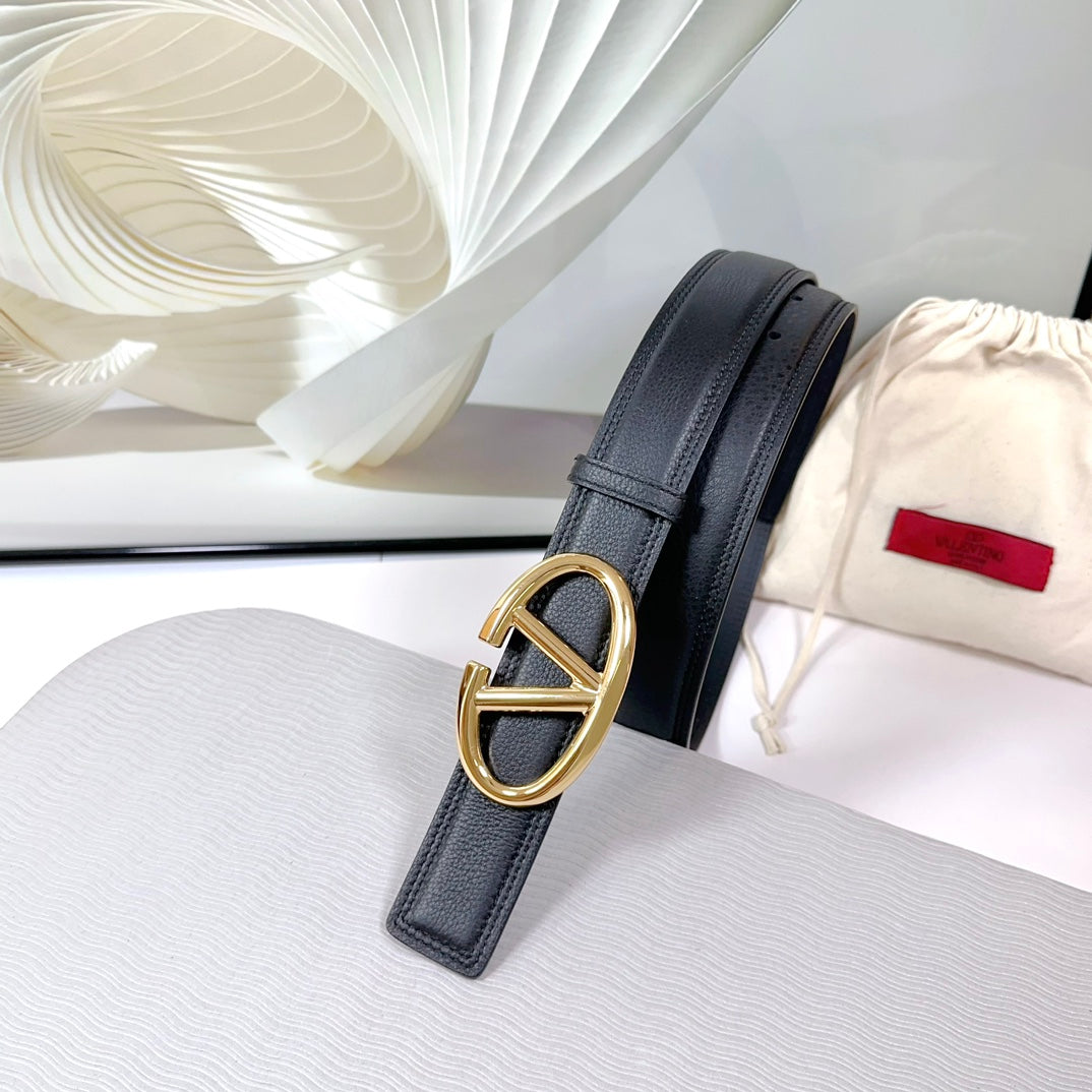 The Bold Edition Belt 34mm Black Calfskin Gold Buckle