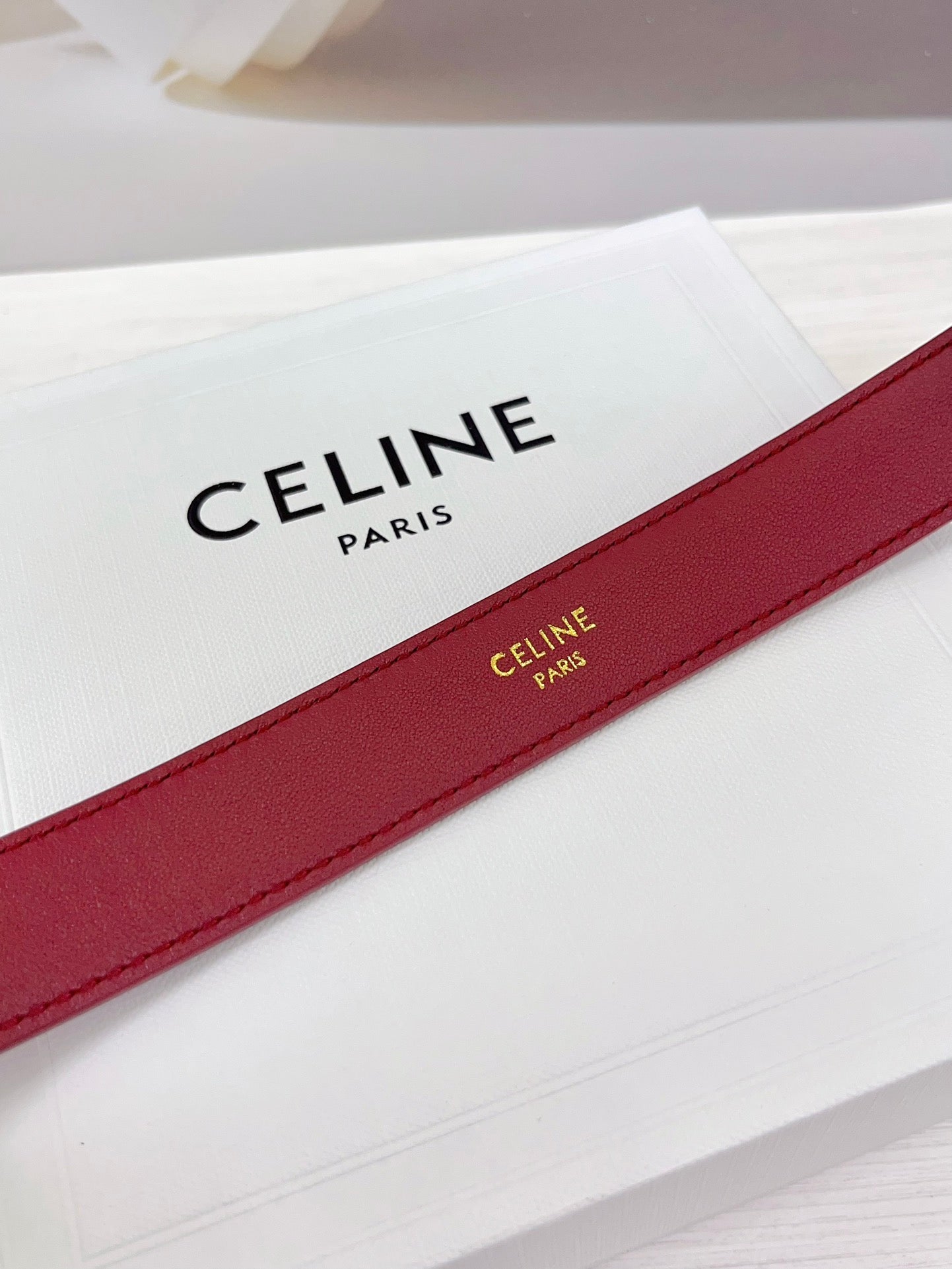 CEL Gold Western 25mm Belt Red Cowhide 181044