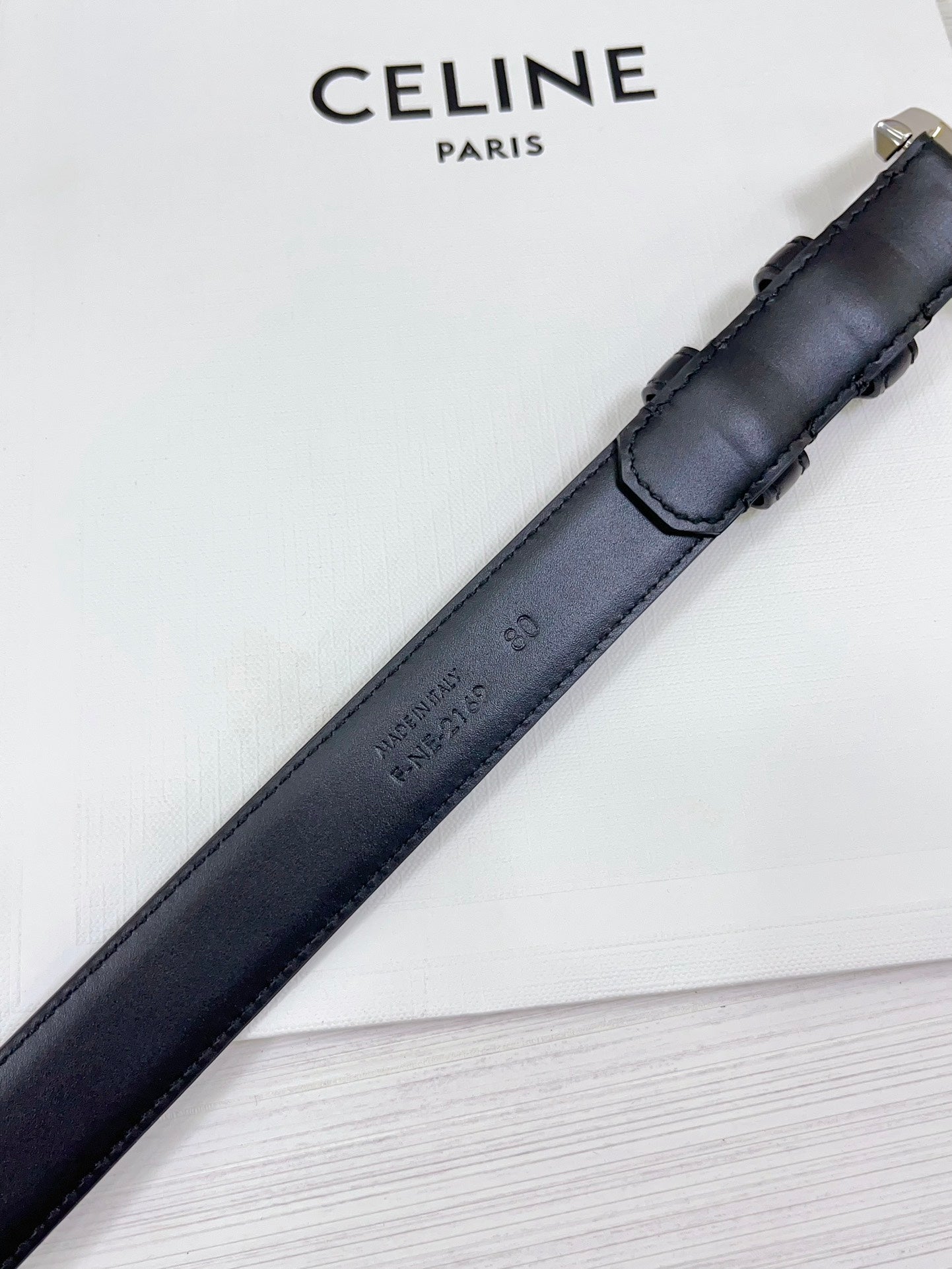 CEL Silver Western 25mm Belt Black Cowhide 181042