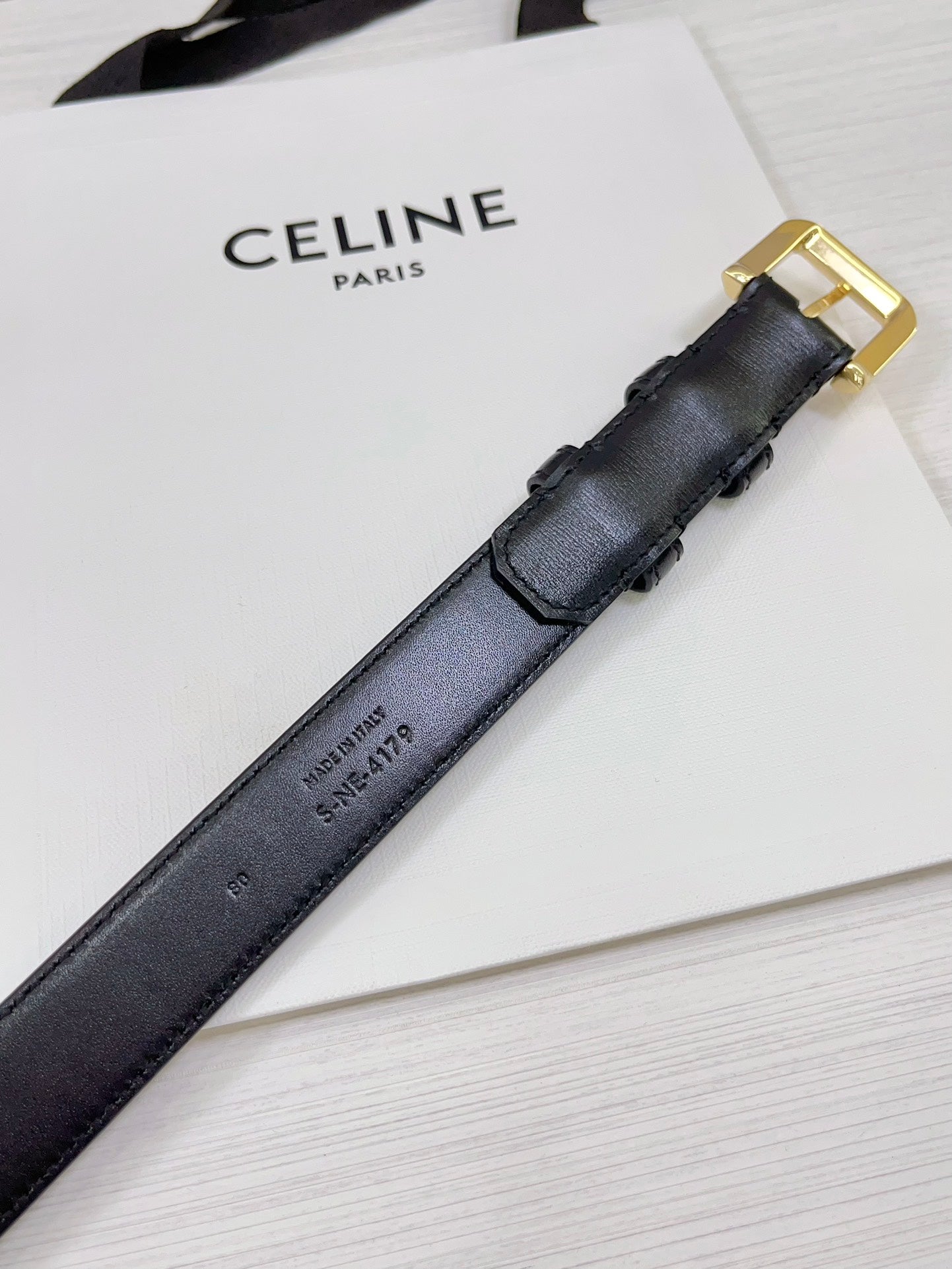 CEL Gold Western 25mm Belt Black Cowhide 181040