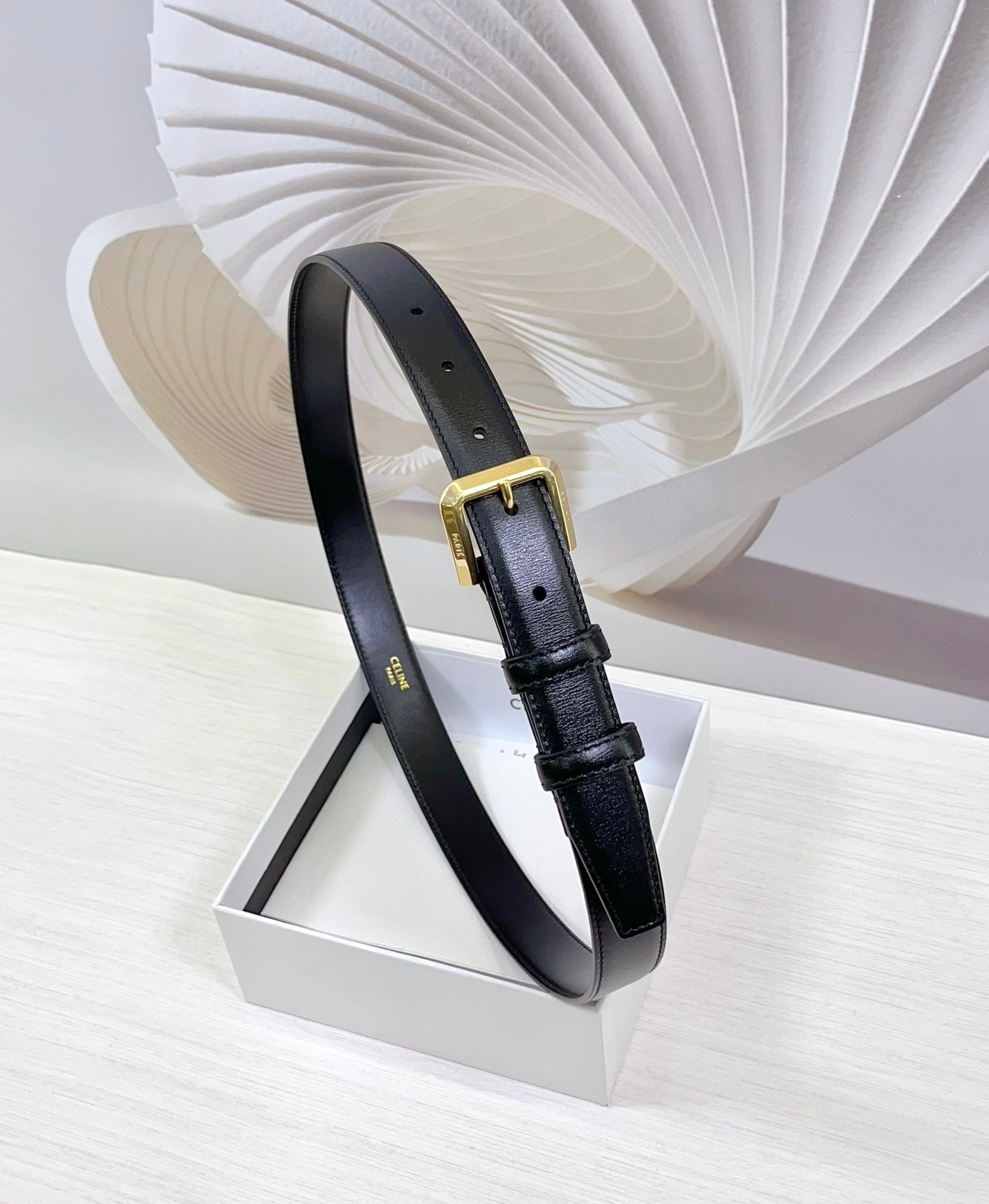 CEL Gold Western 25mm Belt Black Cowhide 181040