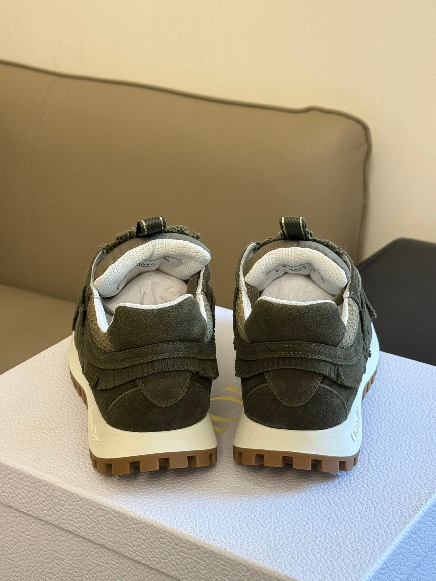 Cest CD Sneaker Dark Green Suede Calfskin and Mesh