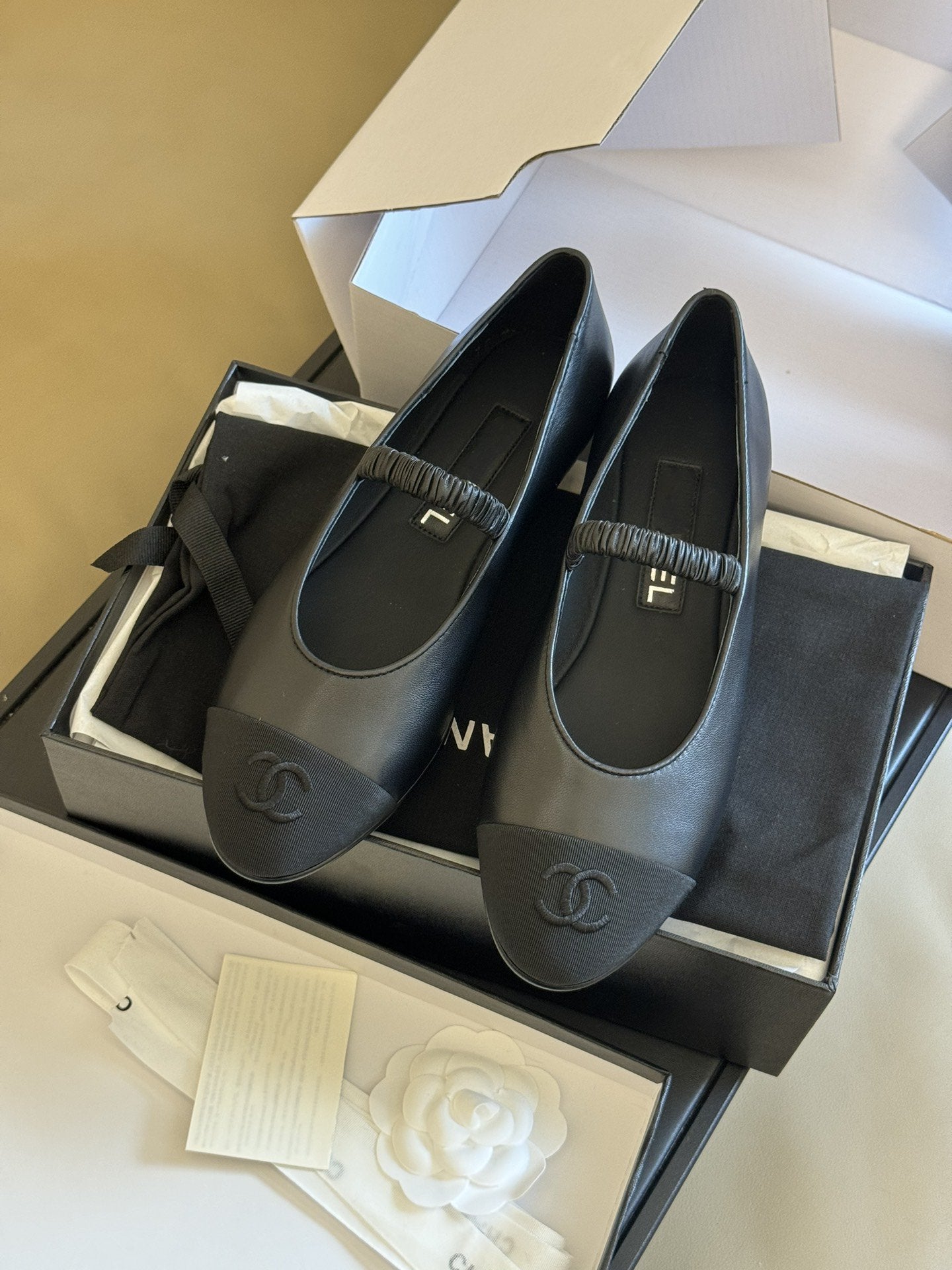 mary janes black lambskin grosgrain cc logo