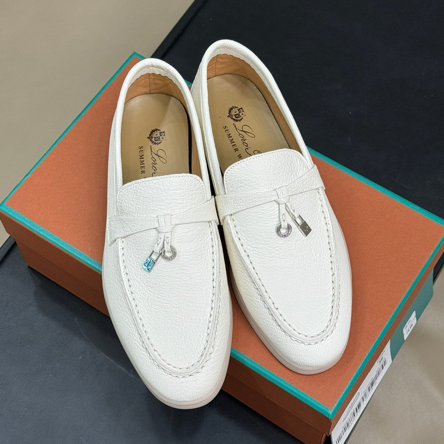 LP SUMMER CHARMS WALK LOAFERS WHITE LAMBSKIN