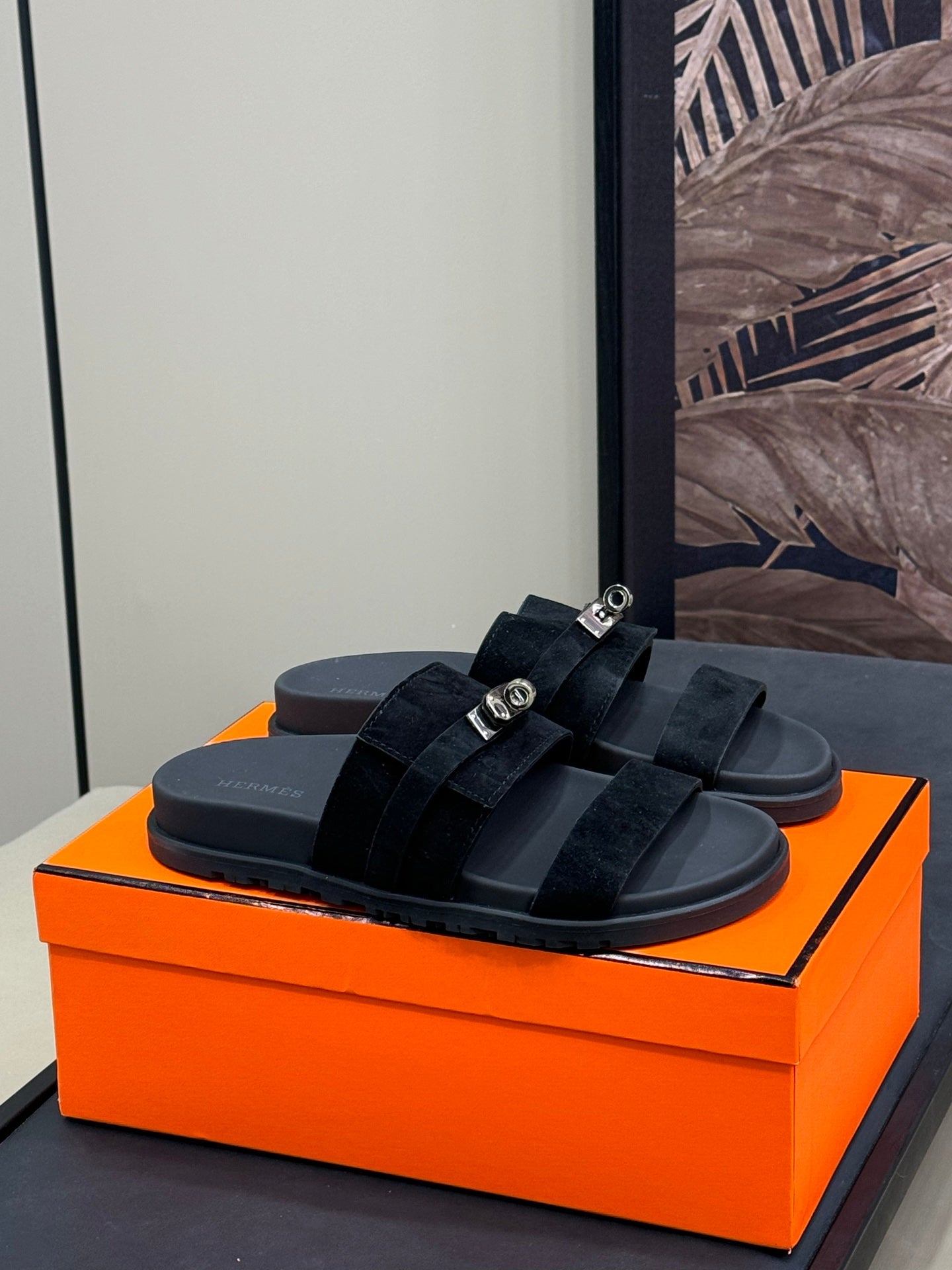 HM Jackson Sandal Black calfskin 212733