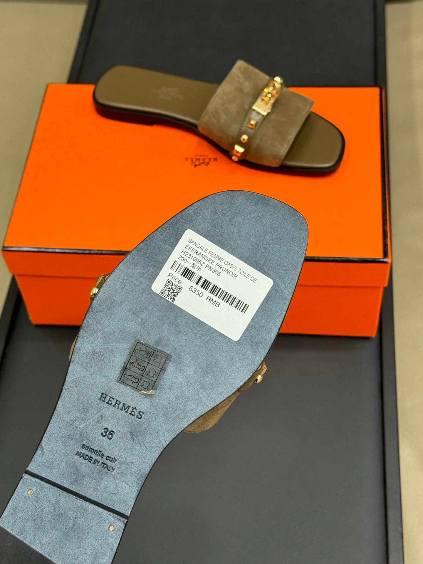 HM Giulia Sandal Army Green Calfskin with Suede 212729