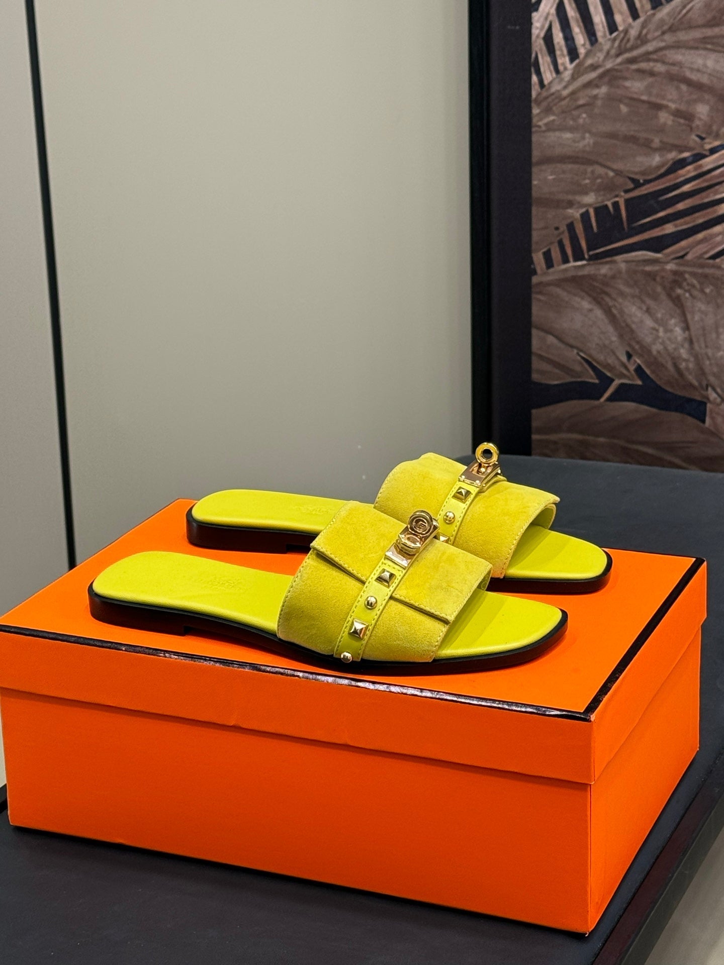 HM Giulia Sandal Yellow Calfskin with Suede 212732