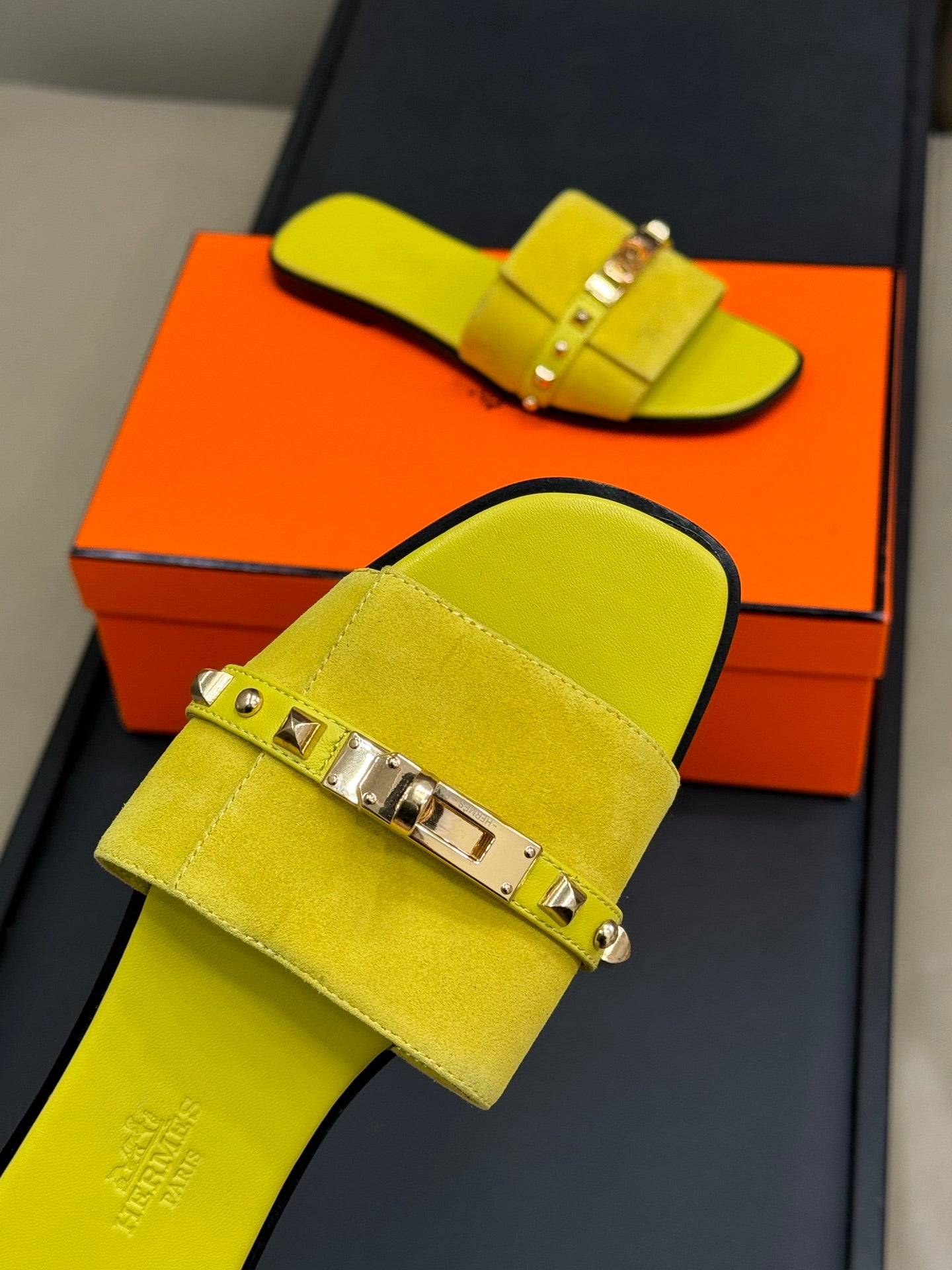 HM Giulia Sandal Yellow Calfskin with Suede 212732