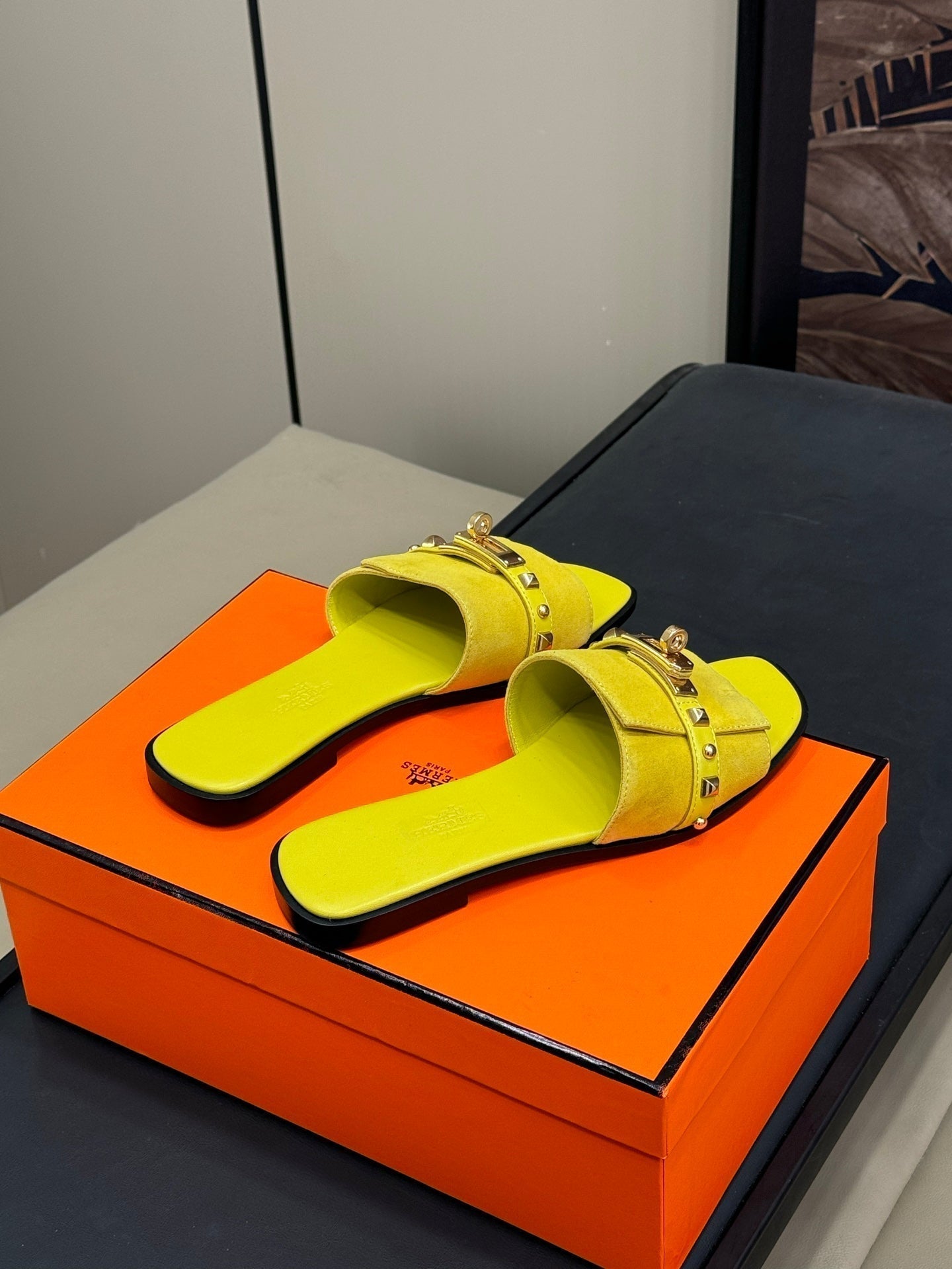 HM Giulia Sandal Yellow Calfskin with Suede 212732