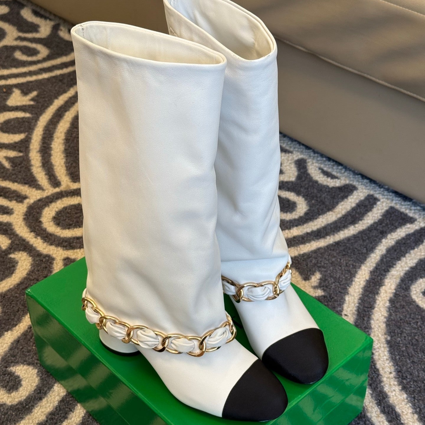 CC 25 High Boot White Calfskin 409133