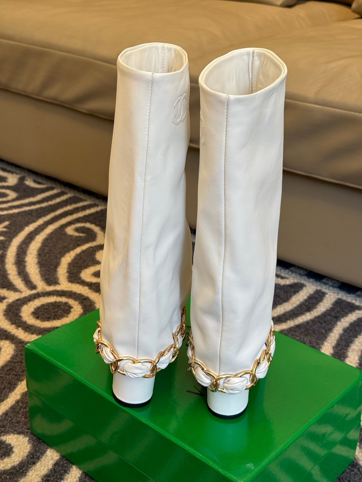 CC 25 High Boot White Calfskin 409133