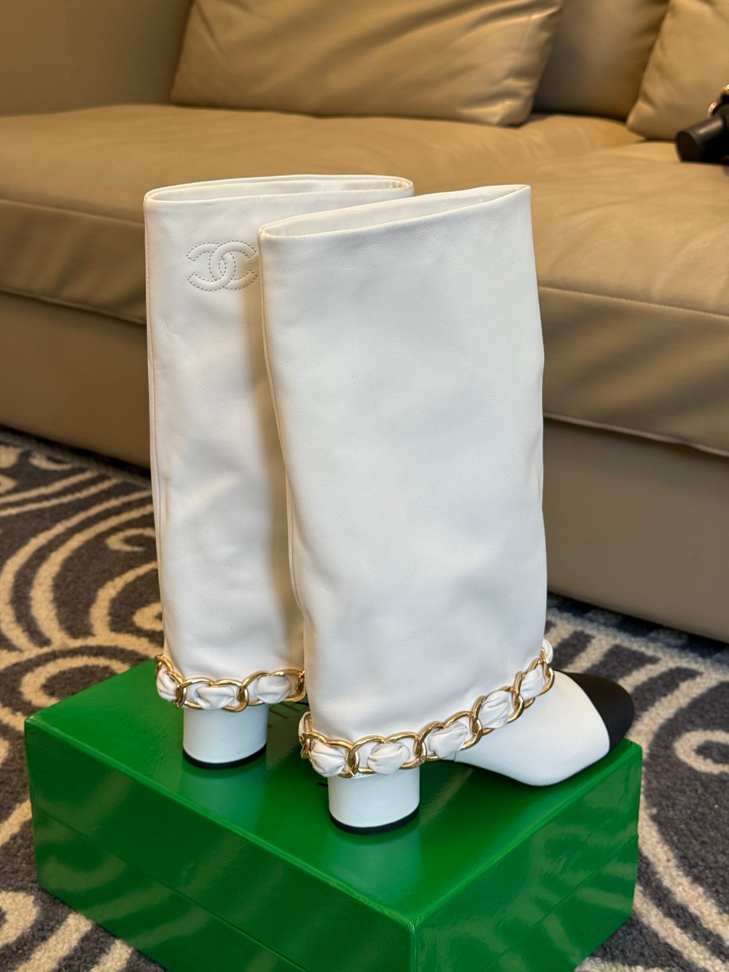 CC 25 High Boot White Calfskin 409133