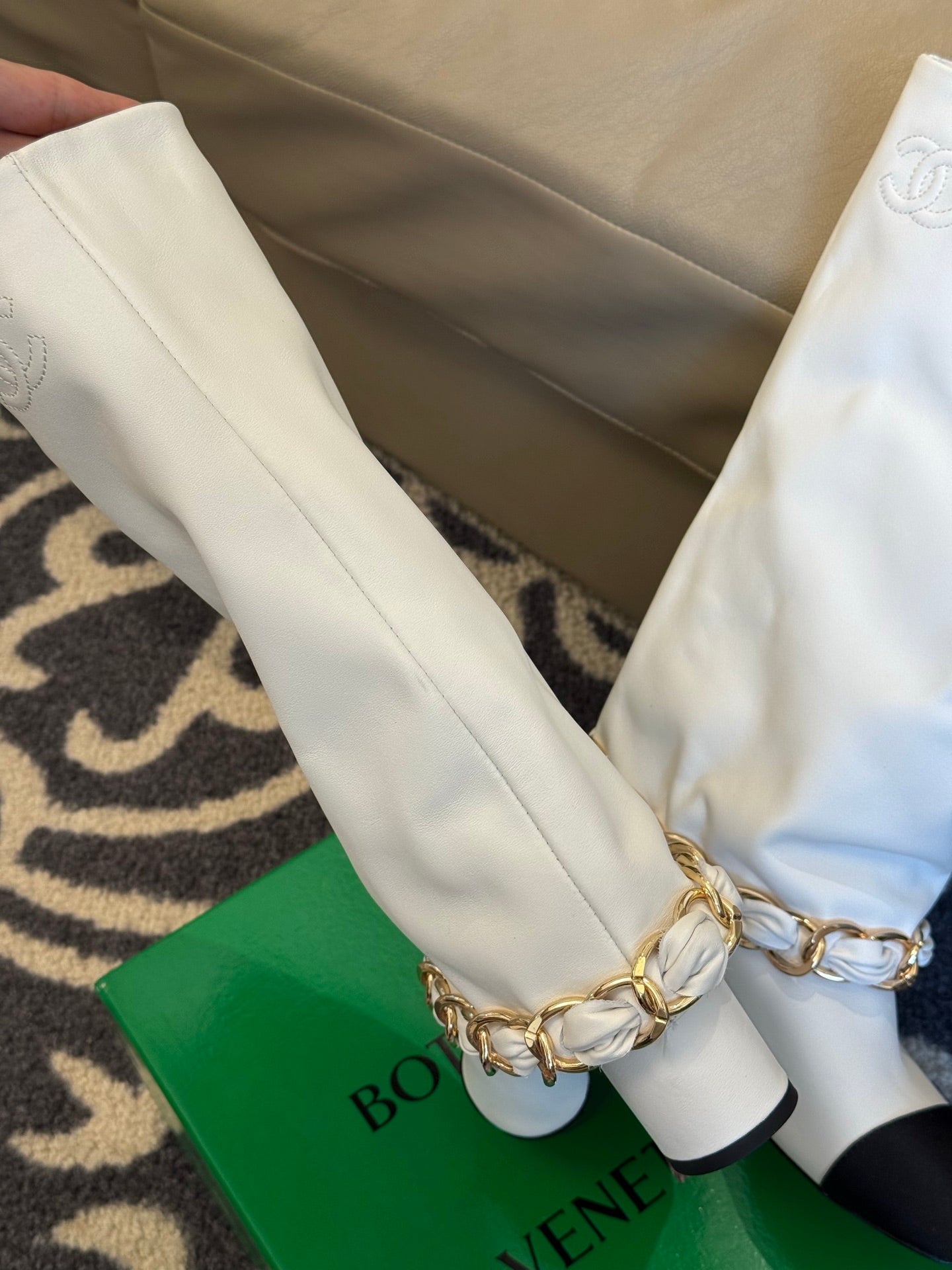 CC 25 High Boot White Calfskin 409133