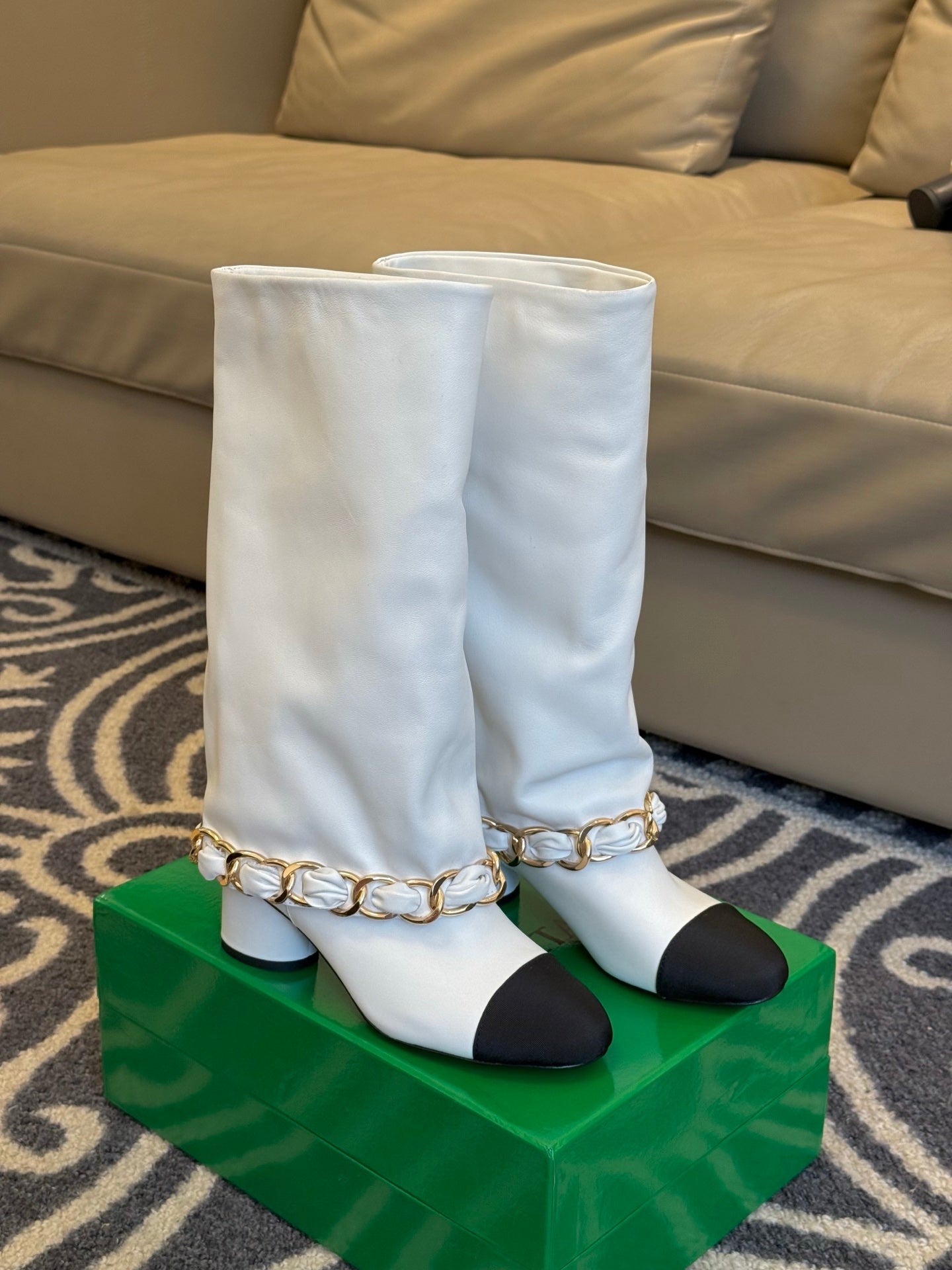 CC 25 High Boot White Calfskin 409133