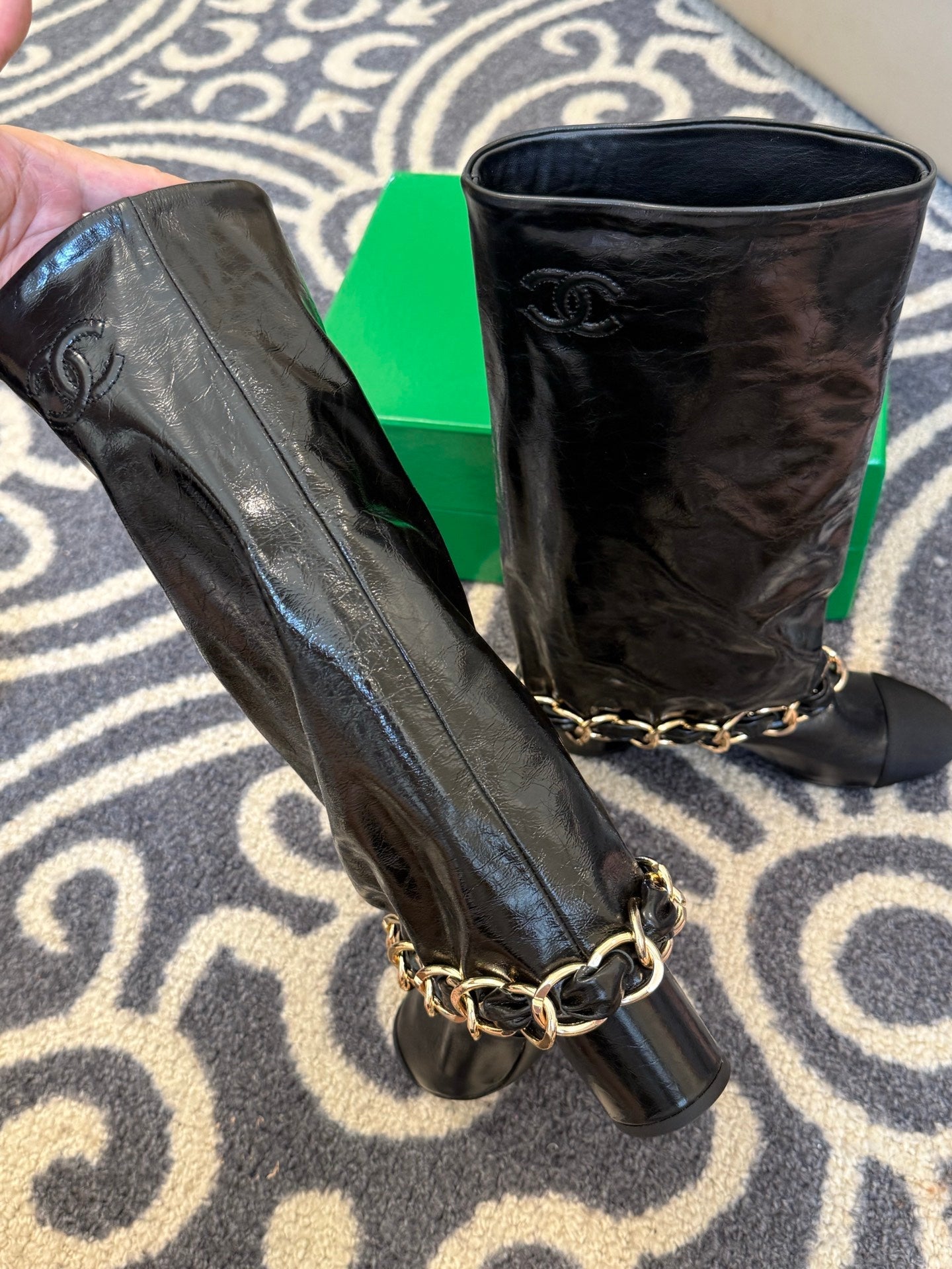 CC 25 High Boot Black Patent Leather 409136