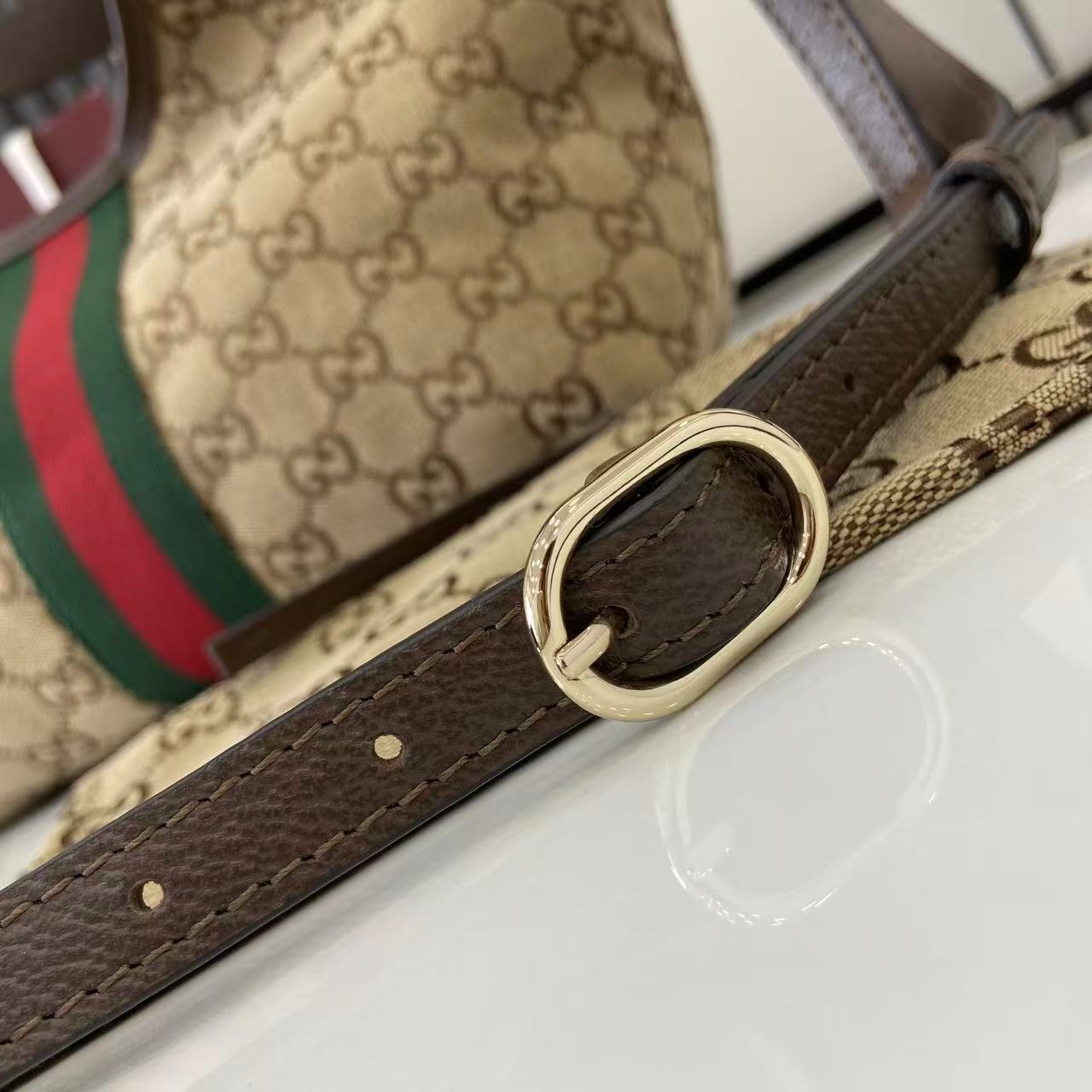Gucci 25 Giglio 25cm Bag Beige Canvas Leather 292388