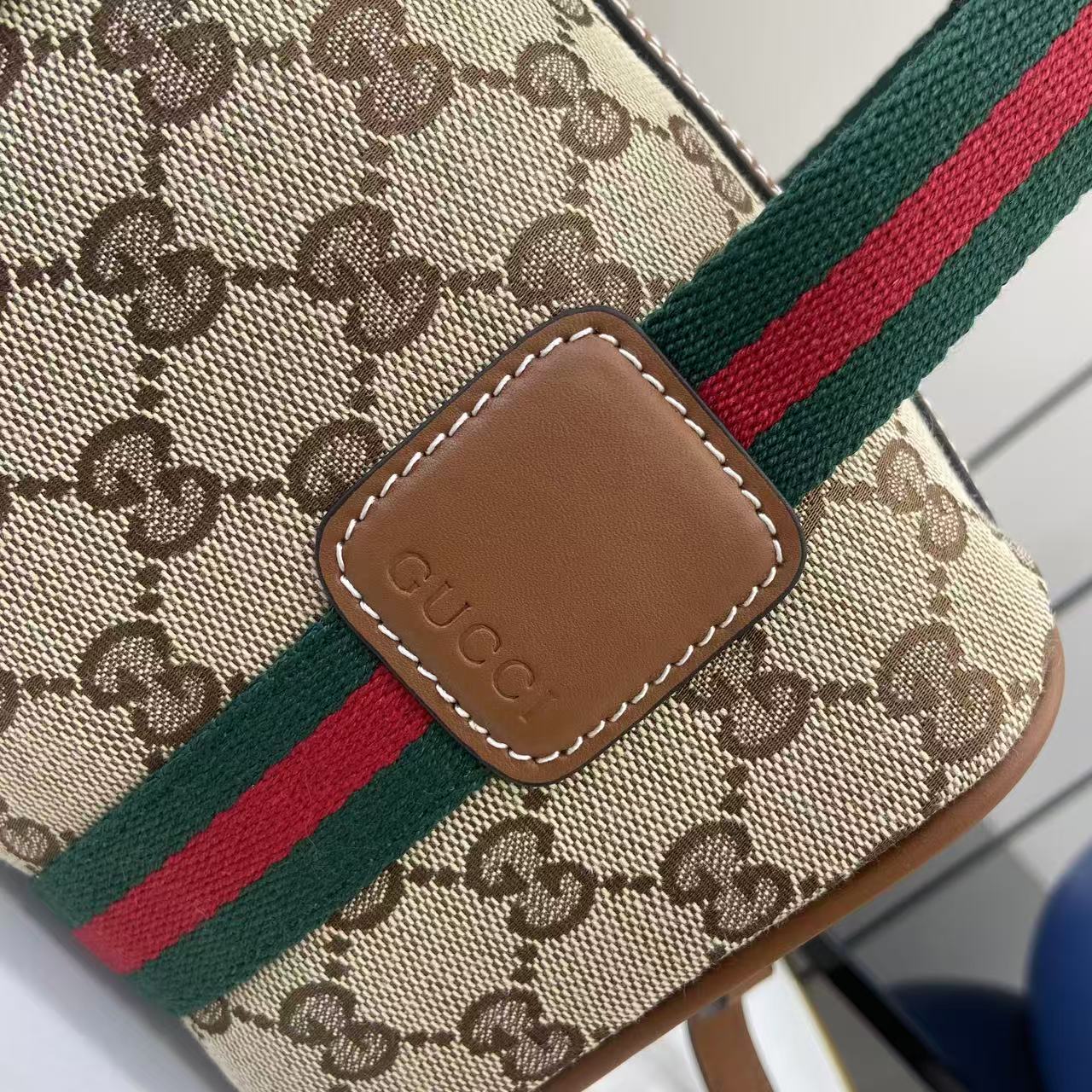 Gucci 25 GG Handbag Beige mix Brown Canvas Leather 288802