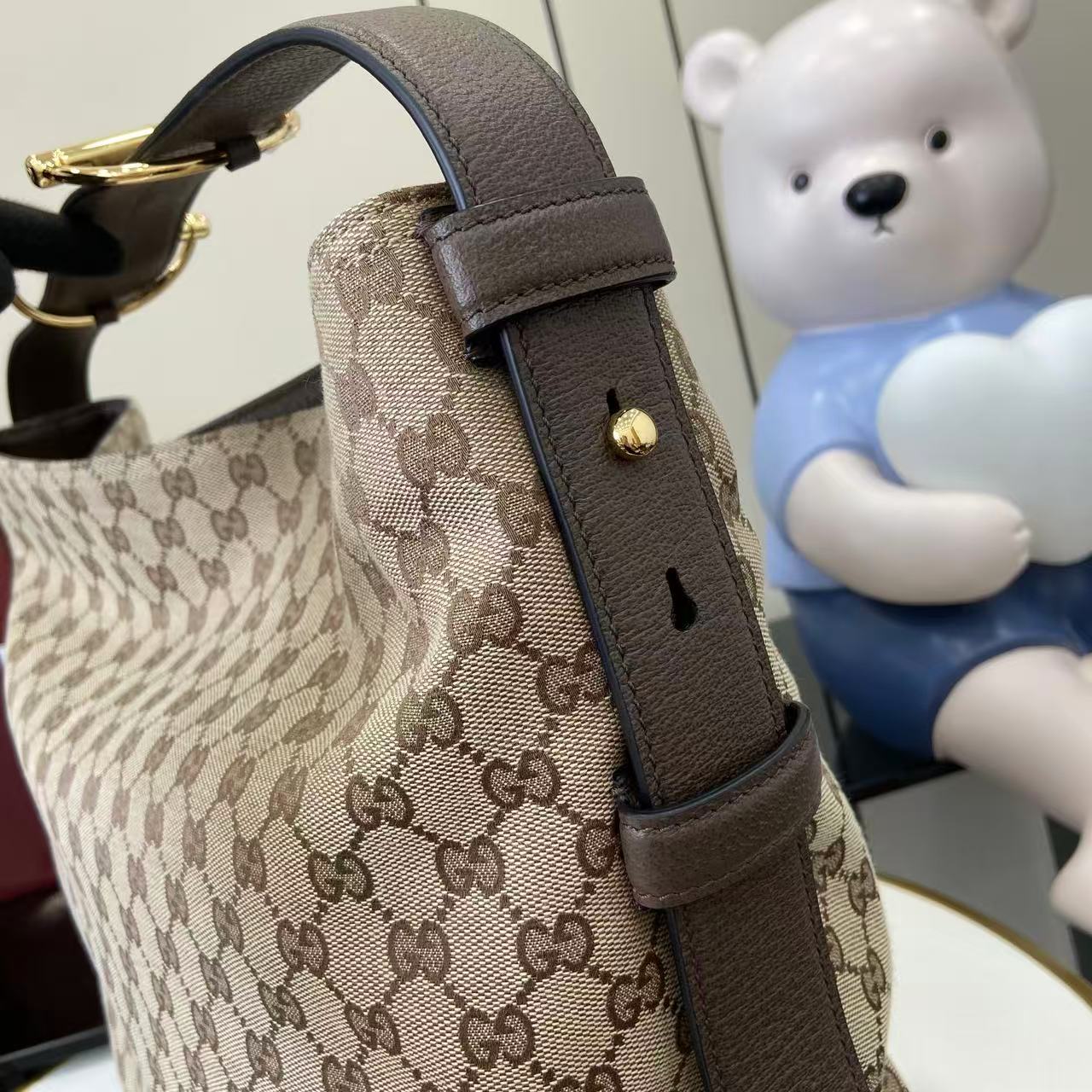 Gucci 25 Beatrix 40cm Handbag Beige mix Dark Brown Canvas Leather 292317