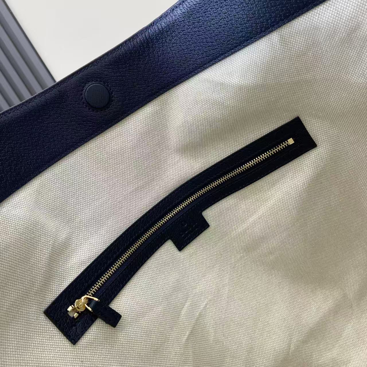 Gucci 25 Beatrix 40cm Handbag Navy Blue Denim Leather 292318