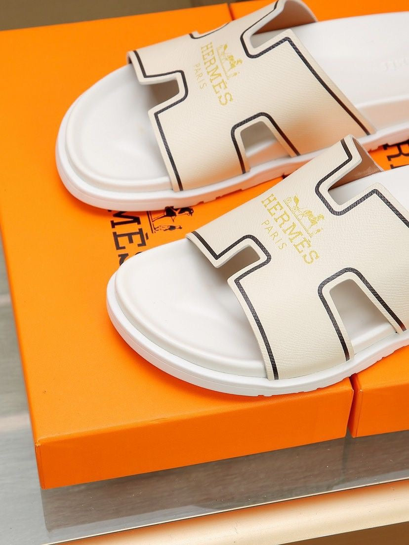 HM Men's Slide Beige Cowhide 544092