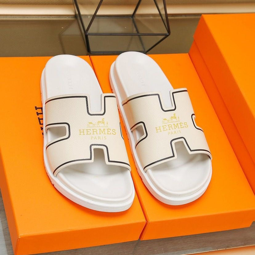 HM Men's Slide Beige Cowhide 544092