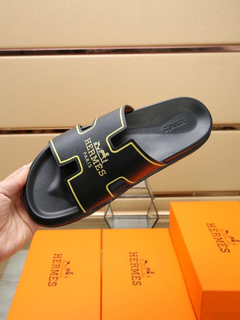 HM Men's Slide Black Cowhide 544093