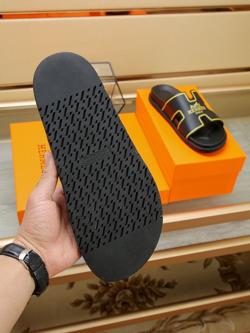 HM Men's Slide Black Cowhide 544093