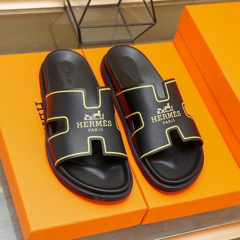 HM Men's Slide Black Cowhide 544093