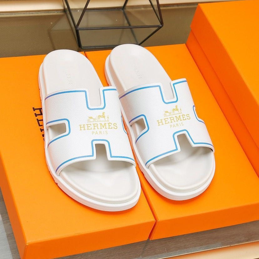 HM Men's Slide White Cowhide 544095